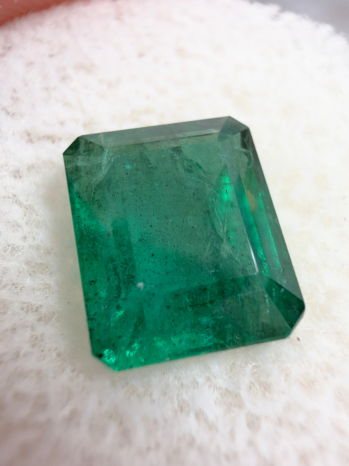 3.47 carat 9.4×7.8 Dark Bluish Green Loose Zambian Emerald- Emerald Cut