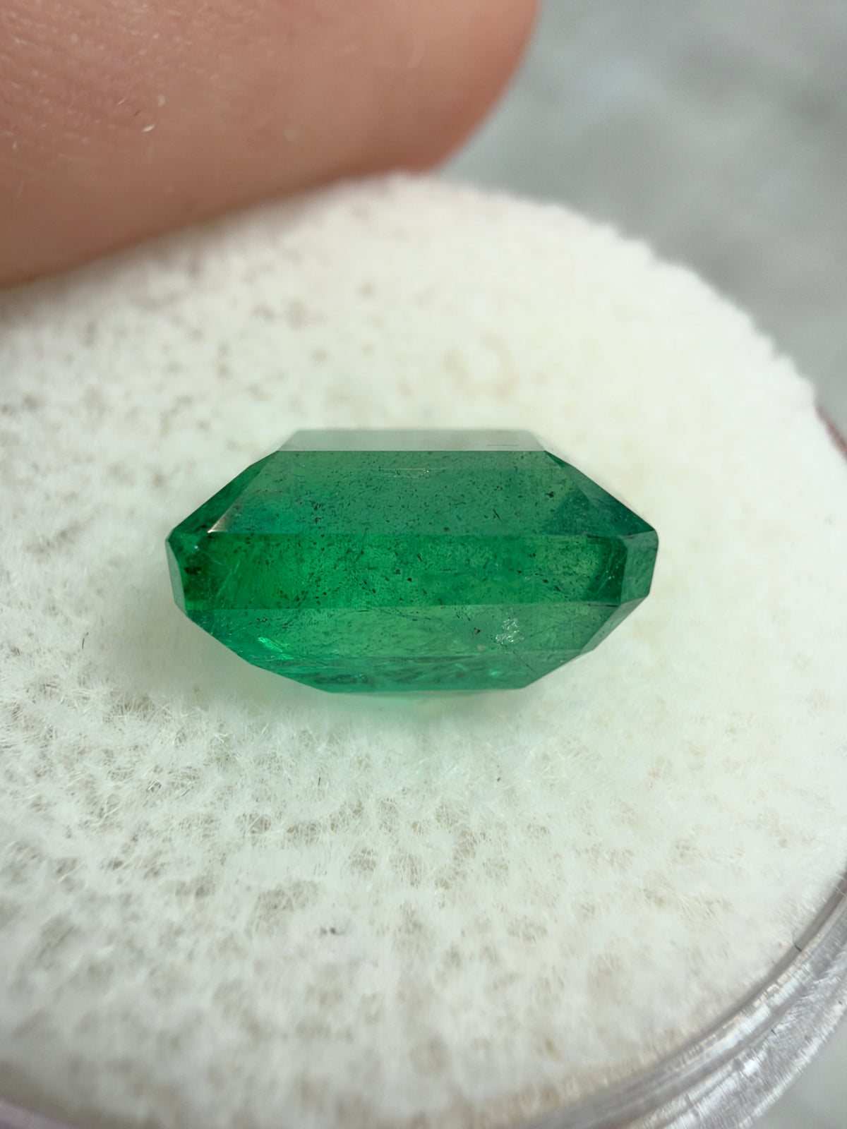 3.47 carat 9.4×7.8 Dark Bluish Green Loose Zambian Emerald- Emerald Cut
