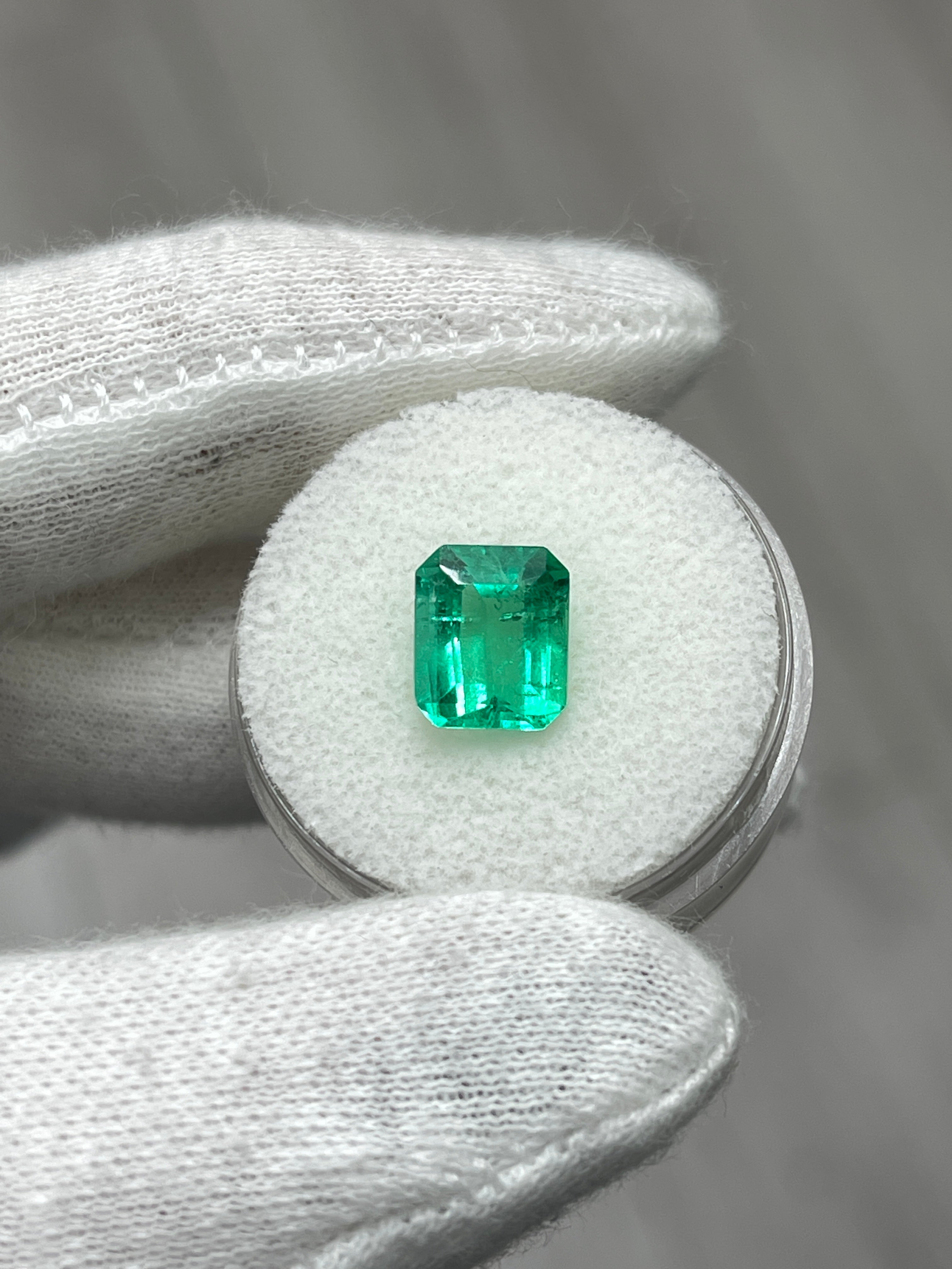 2.27 Carat Muzo Medium Green Natural Loose Colombian Emerald- Emerald Cut