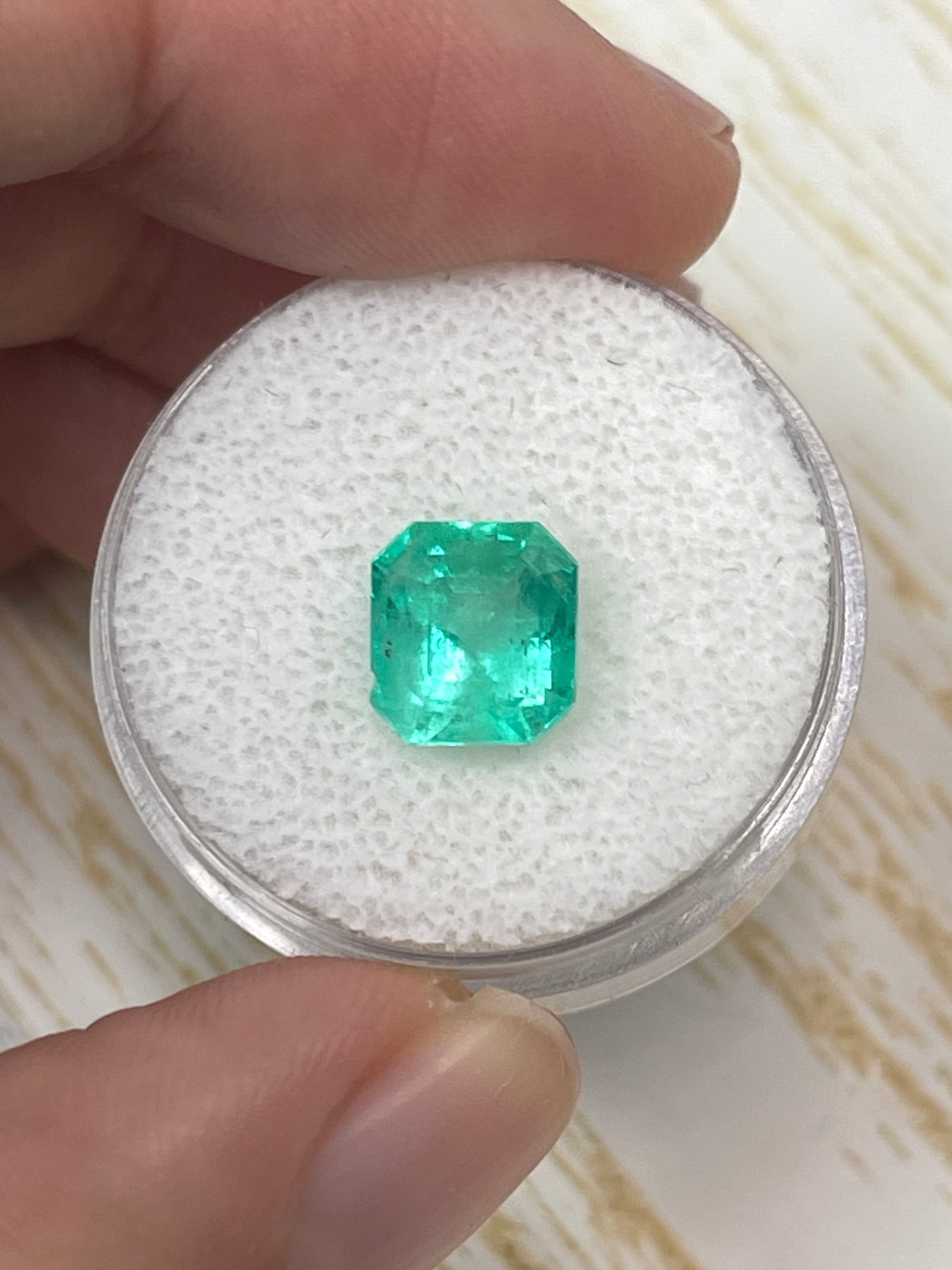 2.92 Carat CHIPPED Natural Loose Colombian Emerald- Asscher Cut - JR Colombian Emeralds