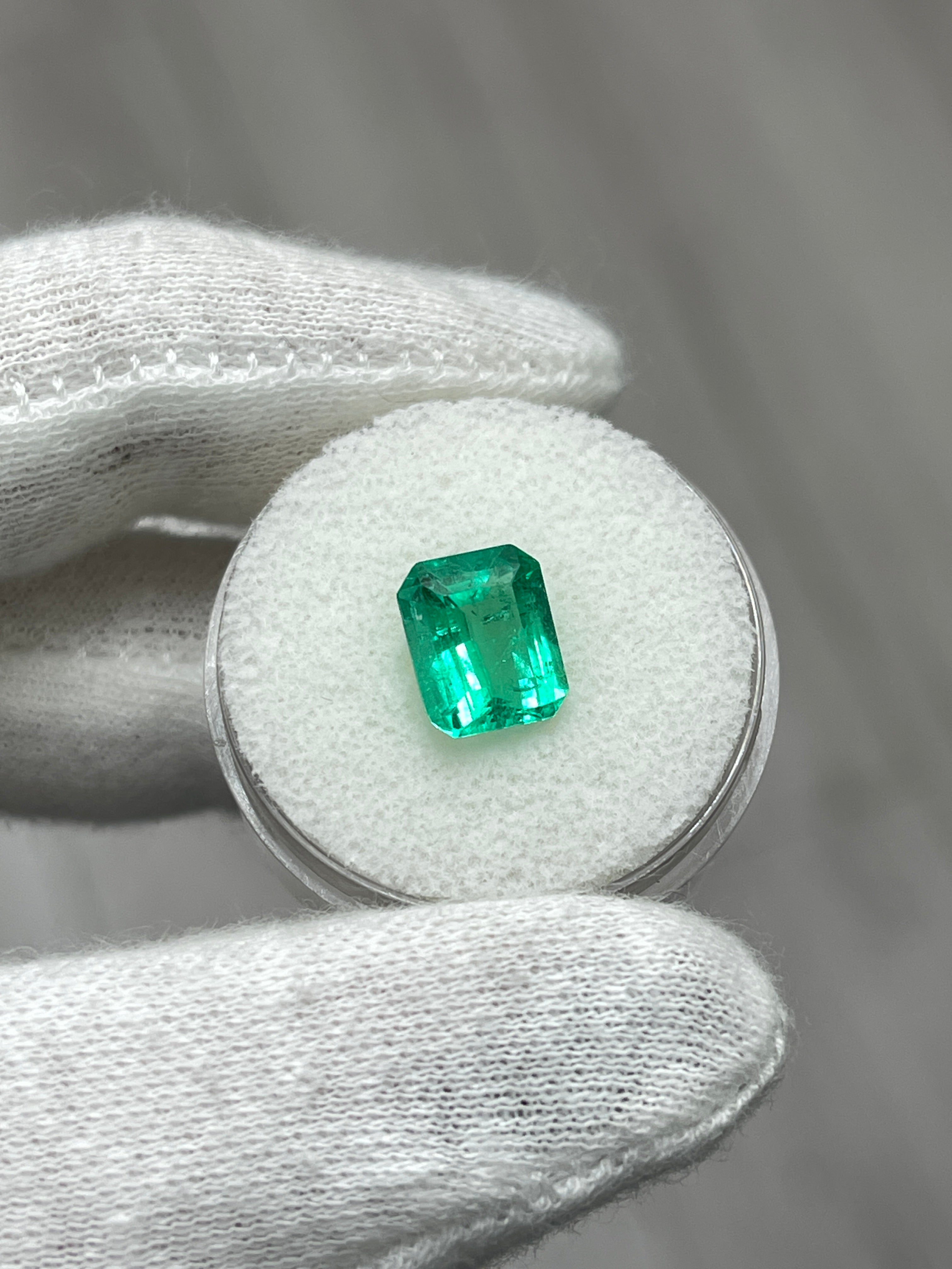 2.27 Carat Muzo Medium Green Natural Loose Colombian Emerald- Emerald Cut