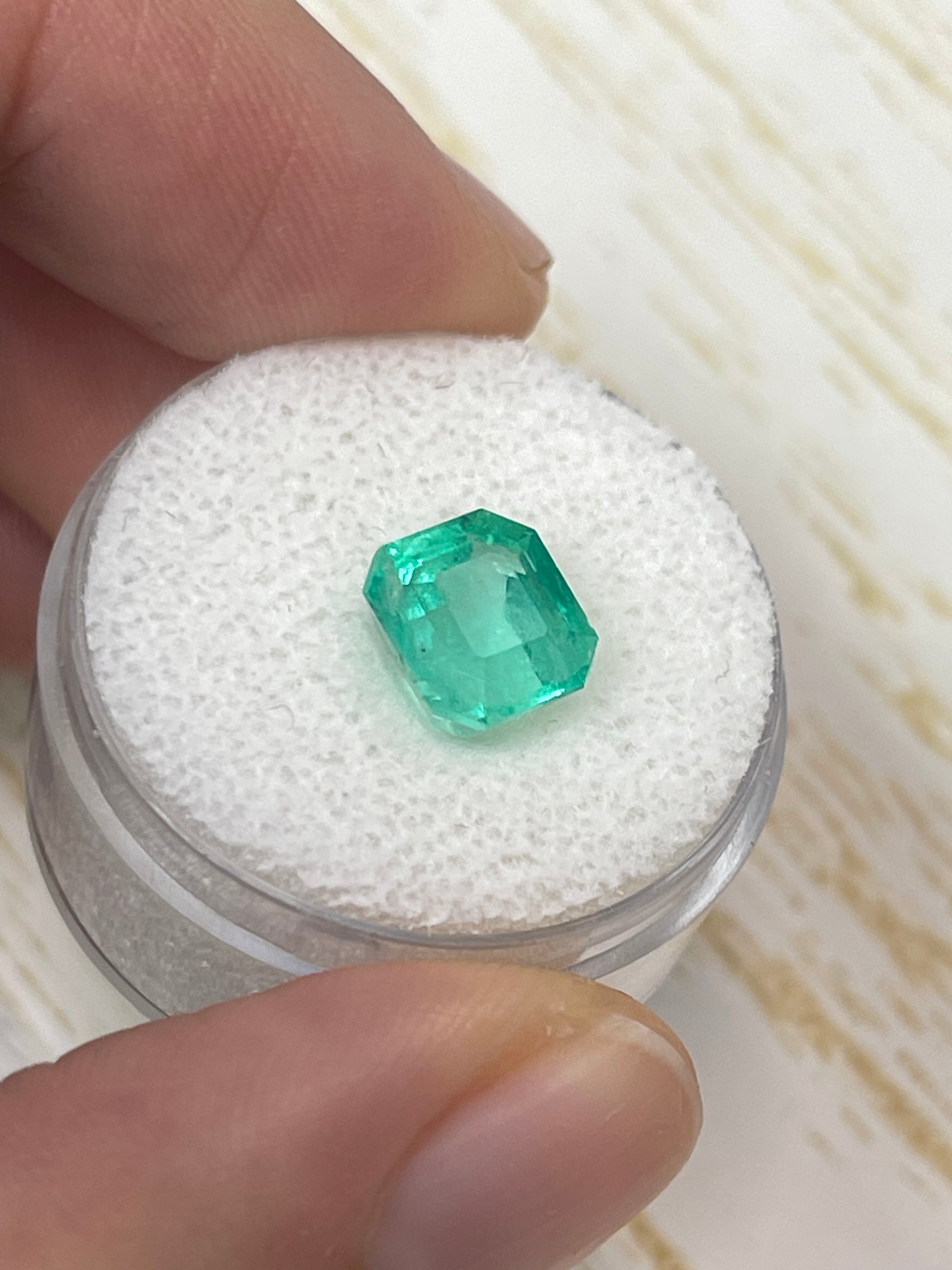 2.92 Carat CHIPPED Natural Loose Colombian Emerald- Asscher Cut - JR Colombian Emeralds