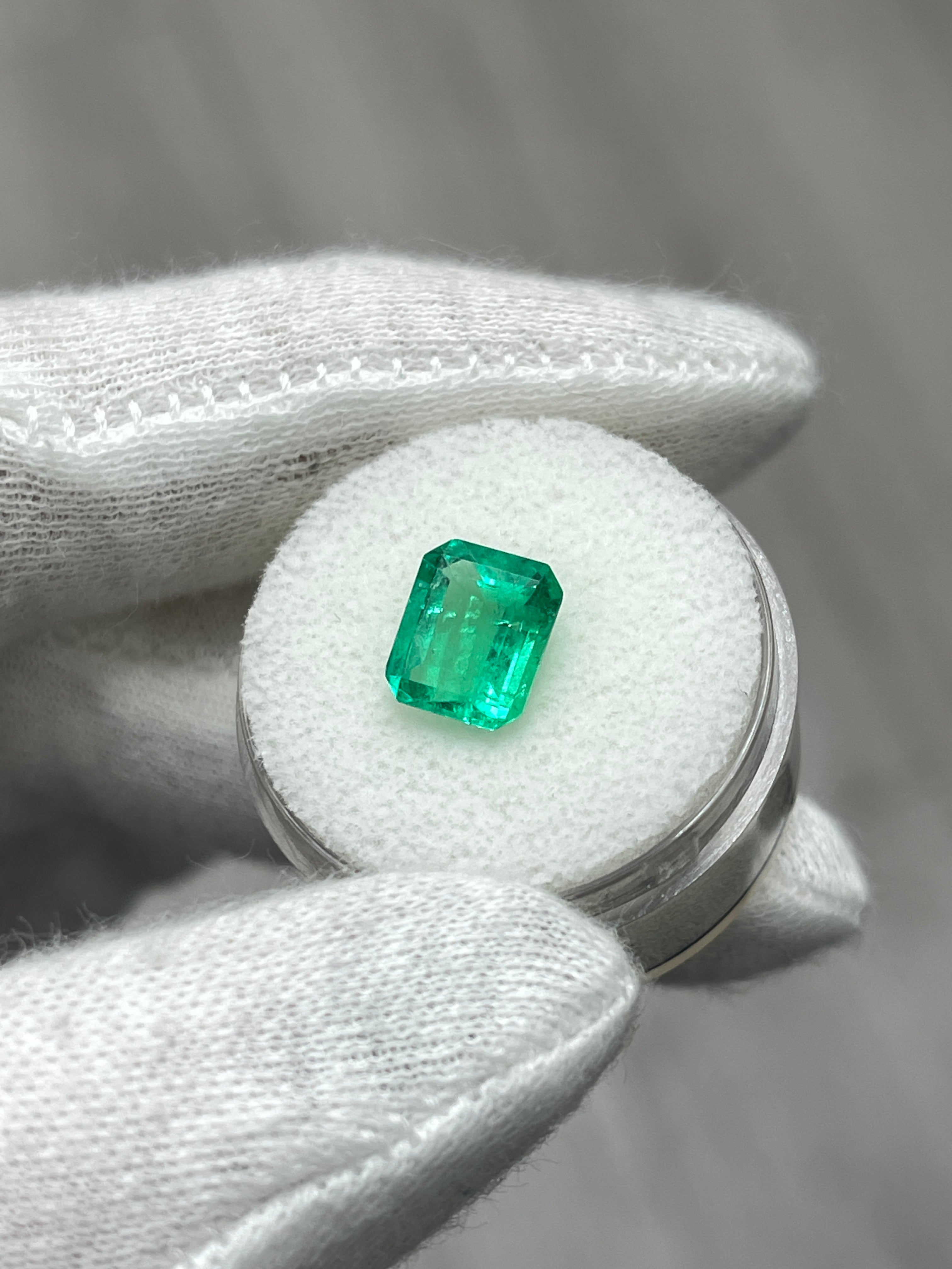 2.27 Carat Muzo Medium Green Natural Loose Colombian Emerald- Emerald Cut