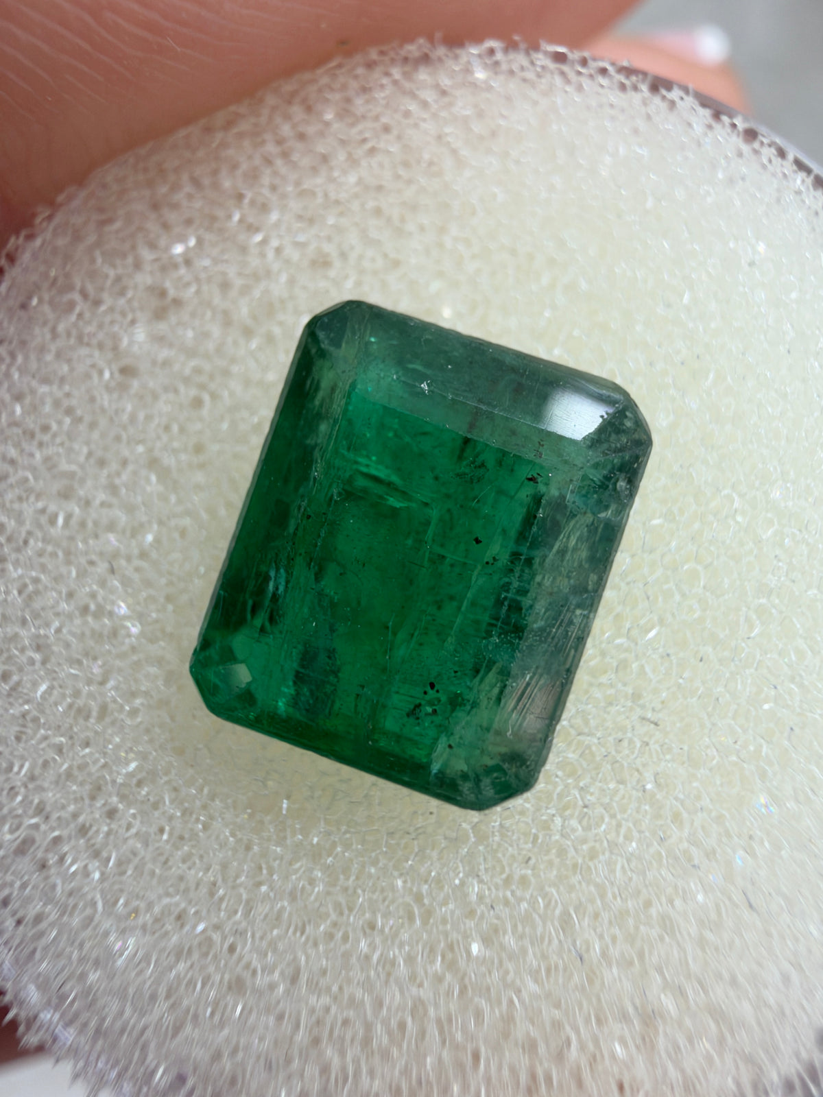 3.48 carat 9.6×8 Rare Dark Green Zambian Loose Real Emerald- Emerald Cut