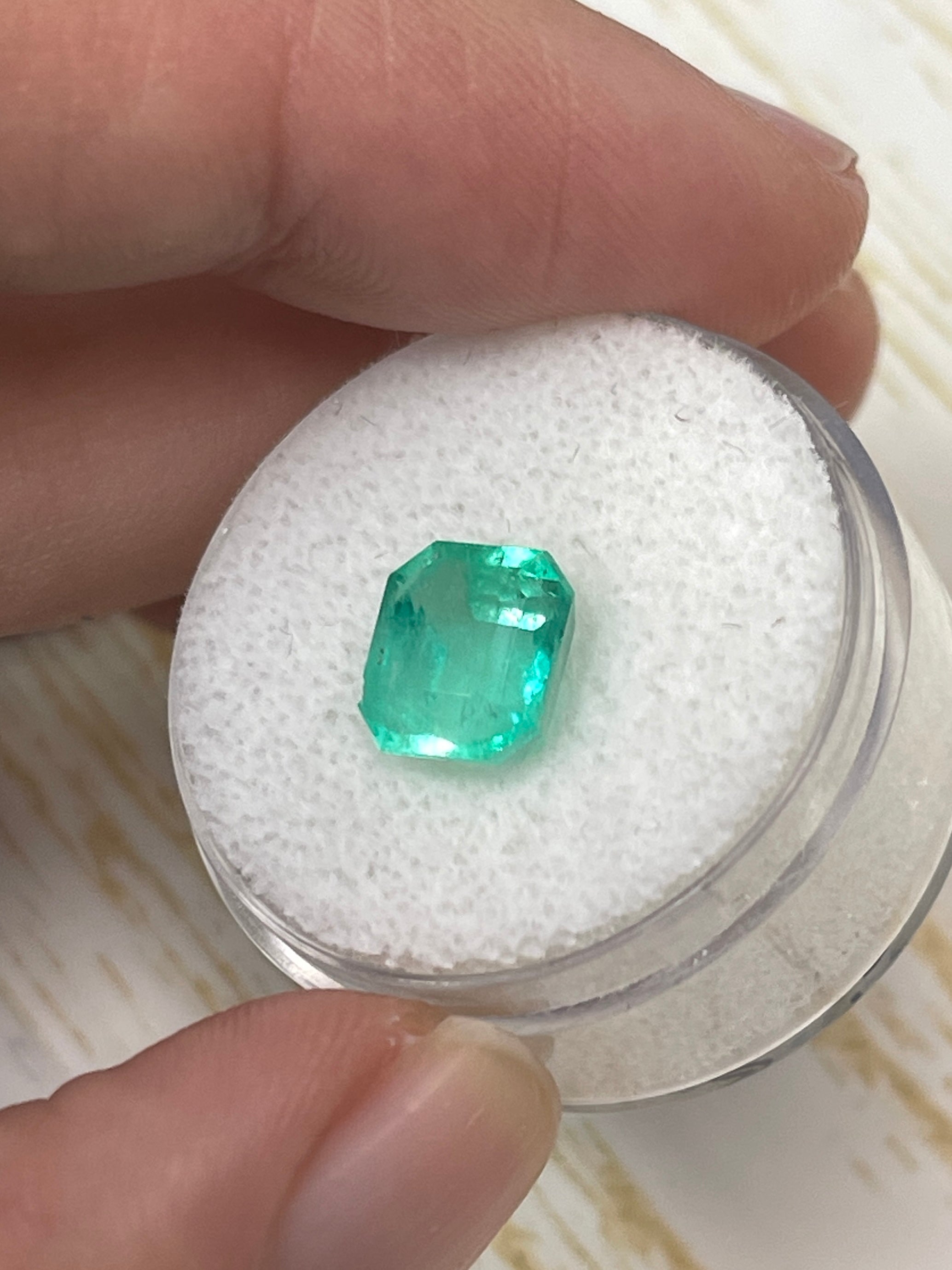 2.92 Carat CHIPPED Natural Loose Colombian Emerald- Asscher Cut - JR Colombian Emeralds