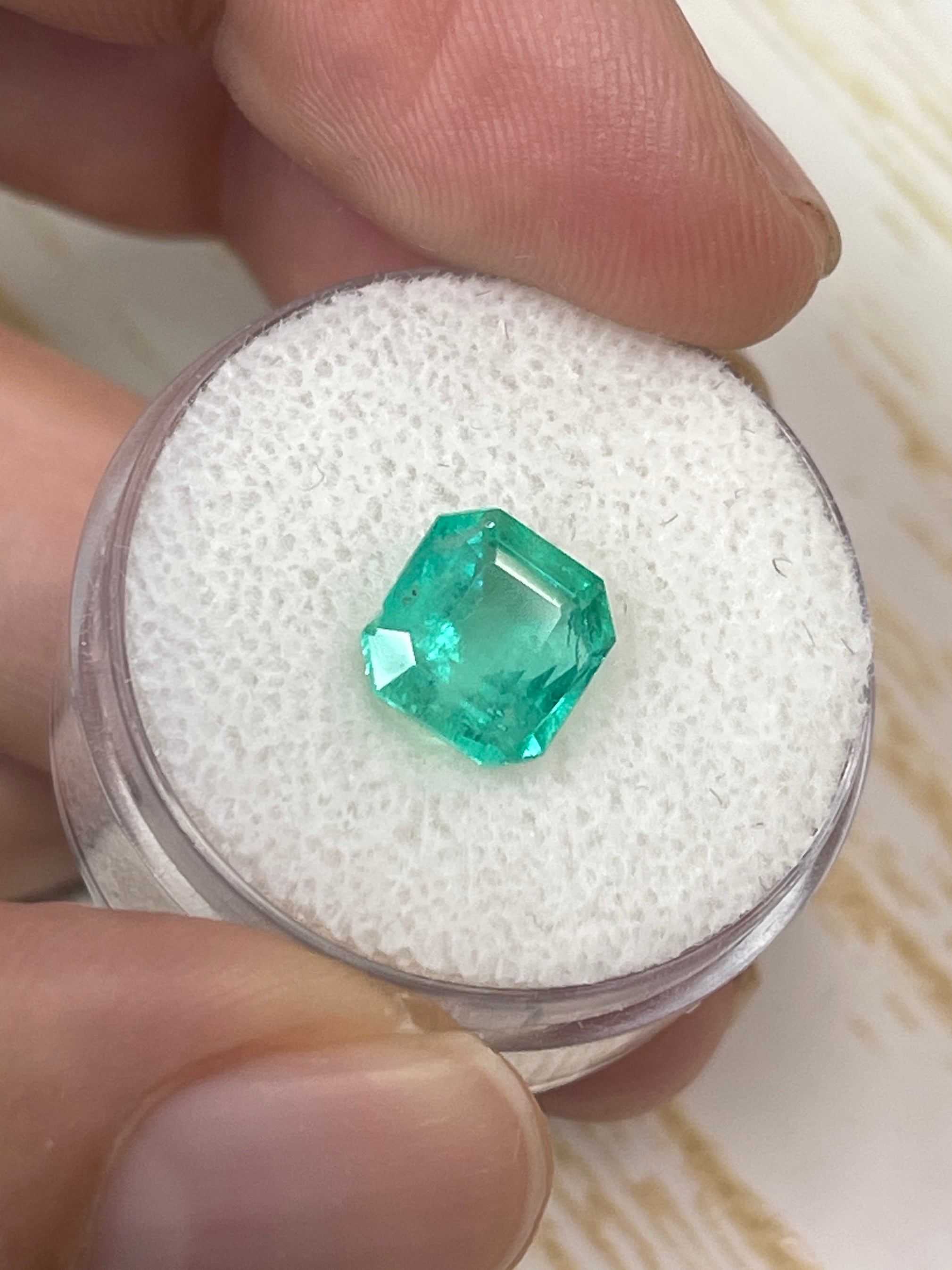 2.92 Carat CHIPPED Natural Loose Colombian Emerald- Asscher Cut - JR Colombian Emeralds