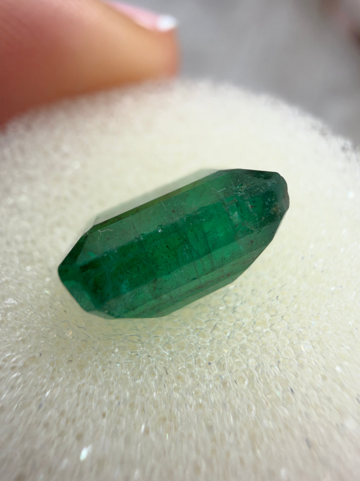 3.48 carat 9.6×8 Rare Dark Green Zambian Loose Real Emerald- Emerald Cut