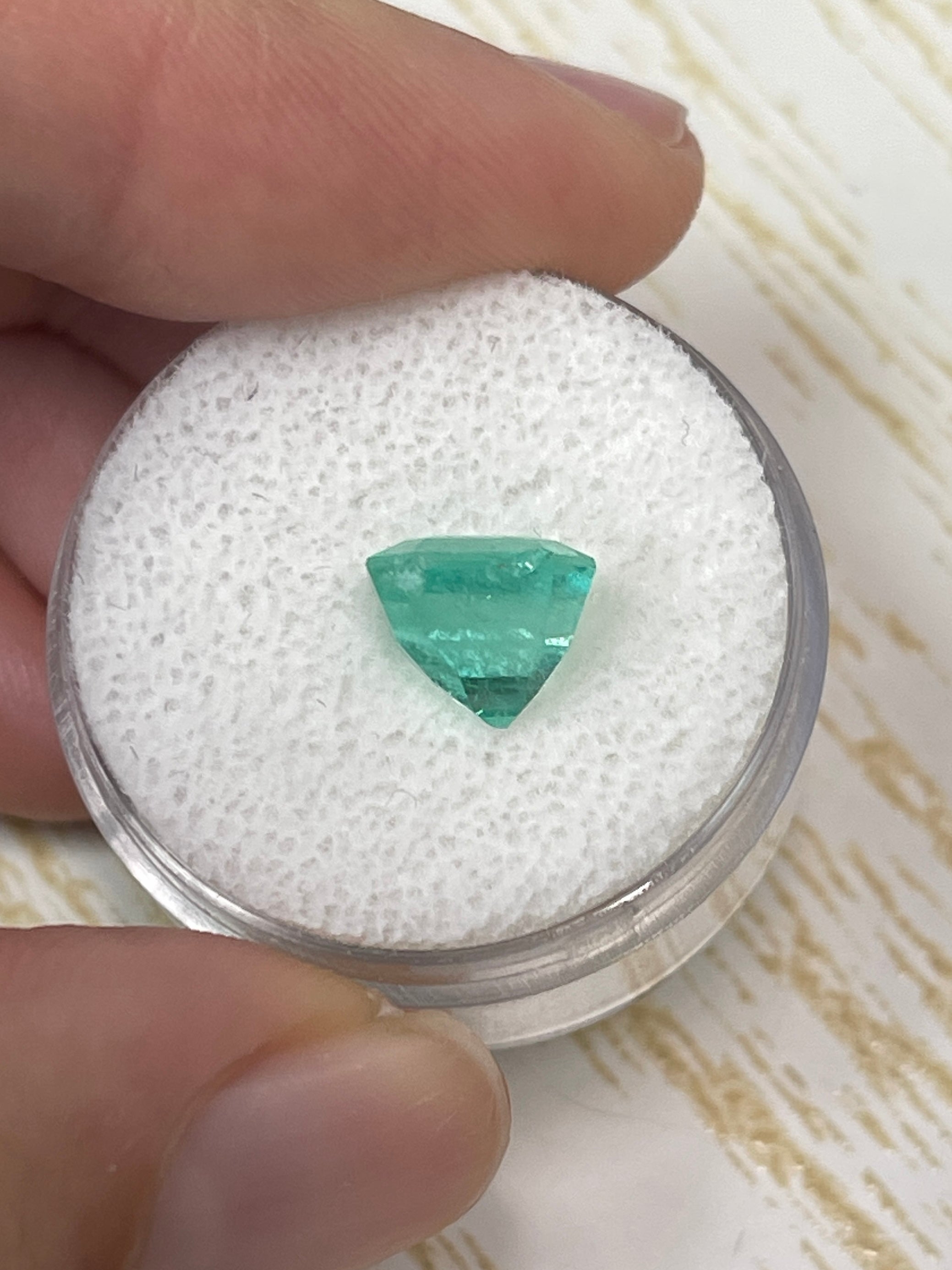 2.92 Carat CHIPPED Natural Loose Colombian Emerald- Asscher Cut - JR Colombian Emeralds