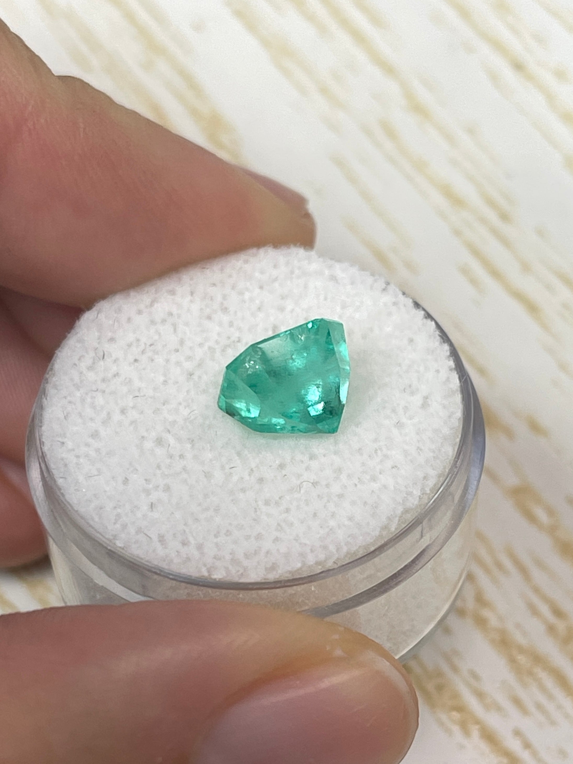 2.92 Carat CHIPPED Natural Loose Colombian Emerald- Asscher Cut - JR Colombian Emeralds