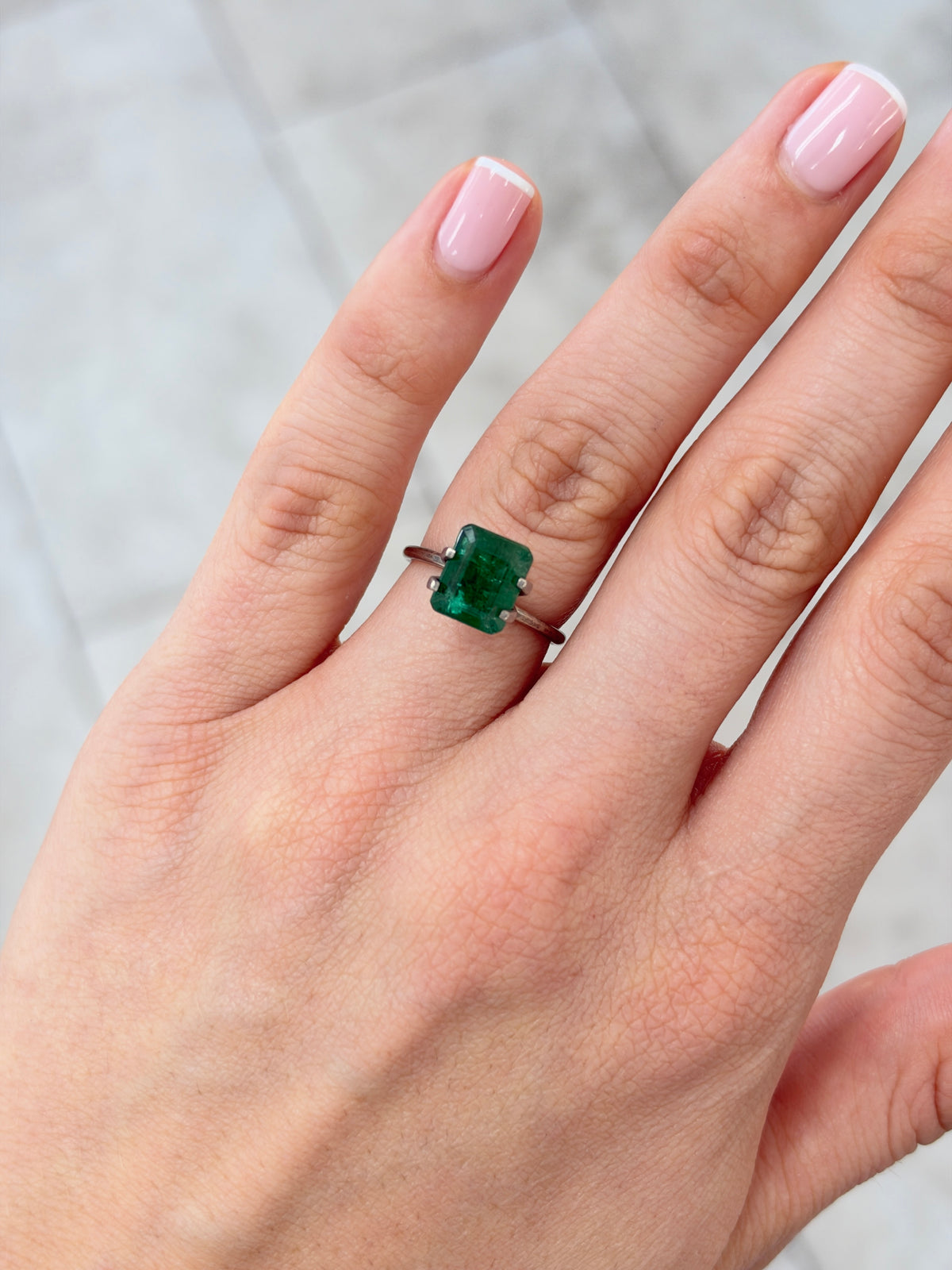 3.48 carat 9.6×8 Rare Dark Green Zambian Loose Real Emerald- Emerald Cut