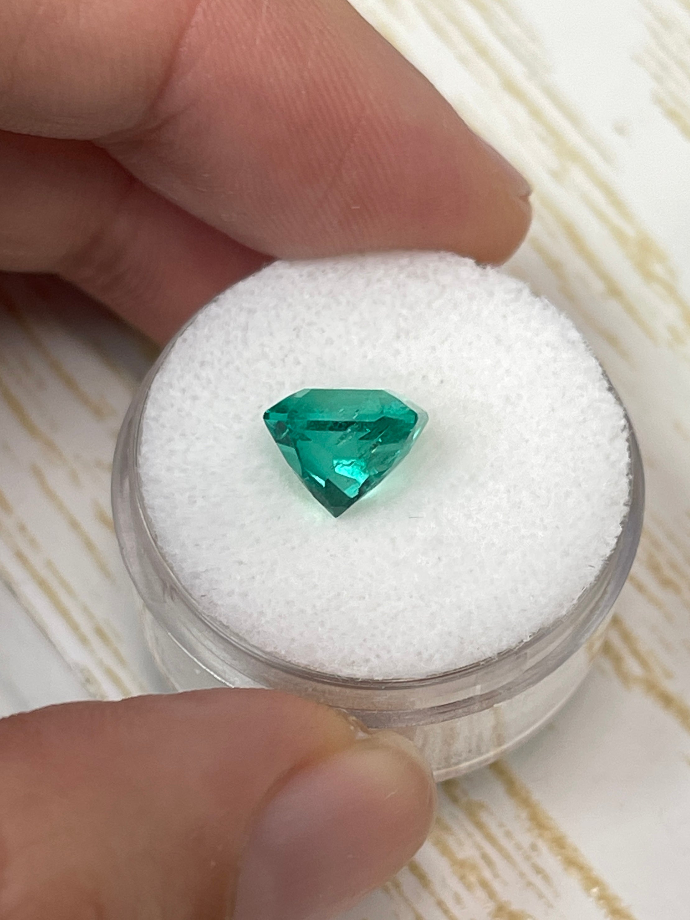 2.98 Carat GLOWING Vivid Green Natural Loose Colombian Emerald- Asscher Cut - JR Colombian Emeralds