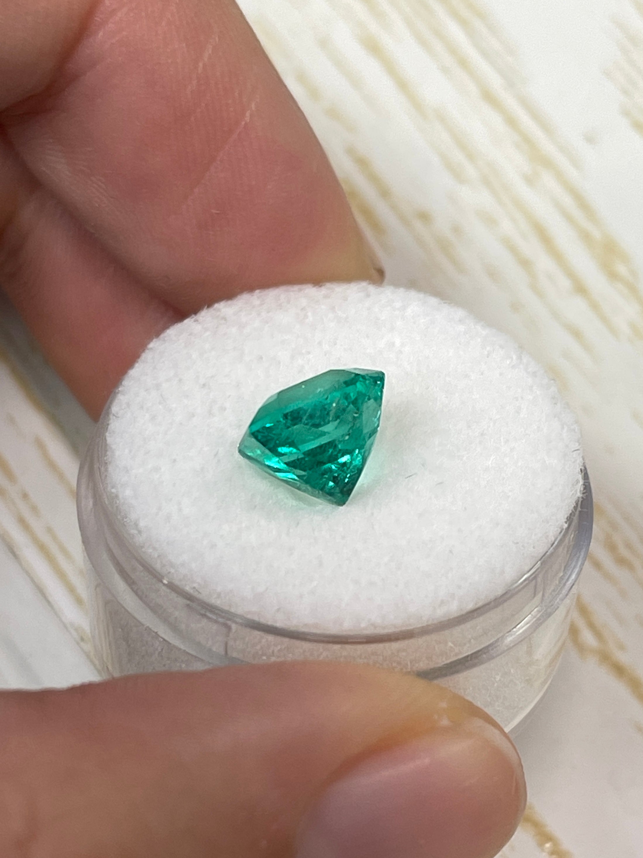 2.98 Carat GLOWING Vivid Green Natural Loose Colombian Emerald- Asscher Cut - JR Colombian Emeralds