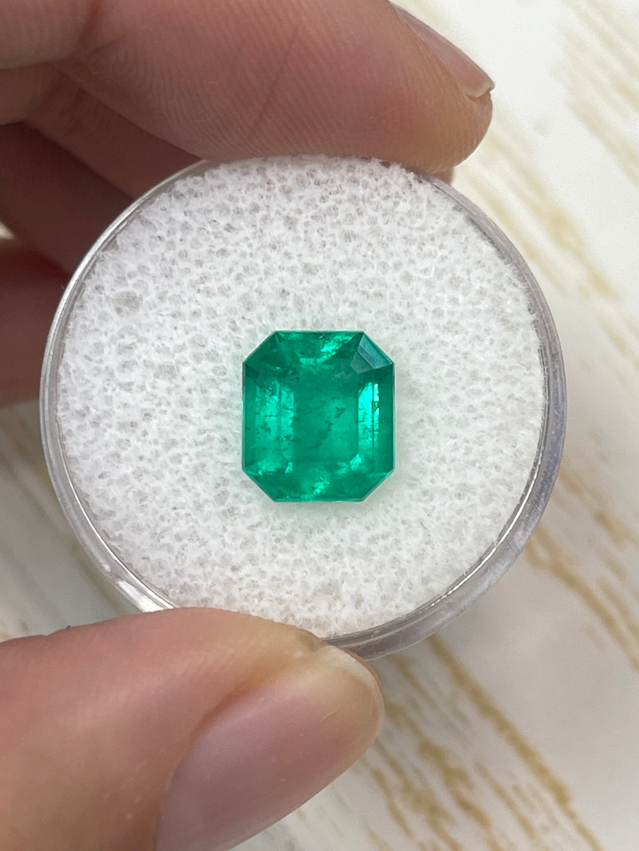 3.02 Carat Intense Green Natural Loose Colombian Emerald- Emerald Cut - JR Colombian Emeralds