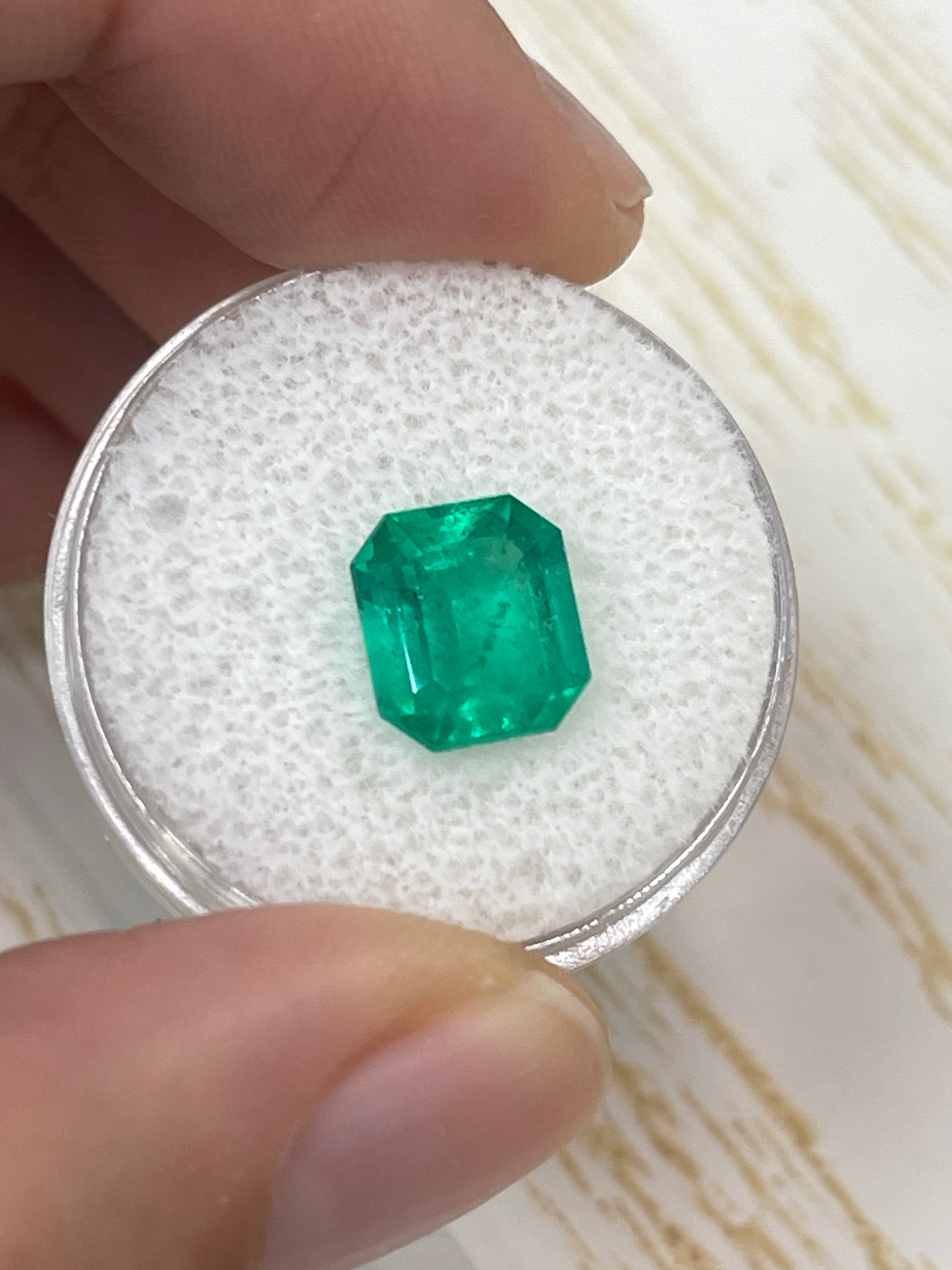 3.02 Carat Intense Green Natural Loose Colombian Emerald- Emerald Cut - JR Colombian Emeralds