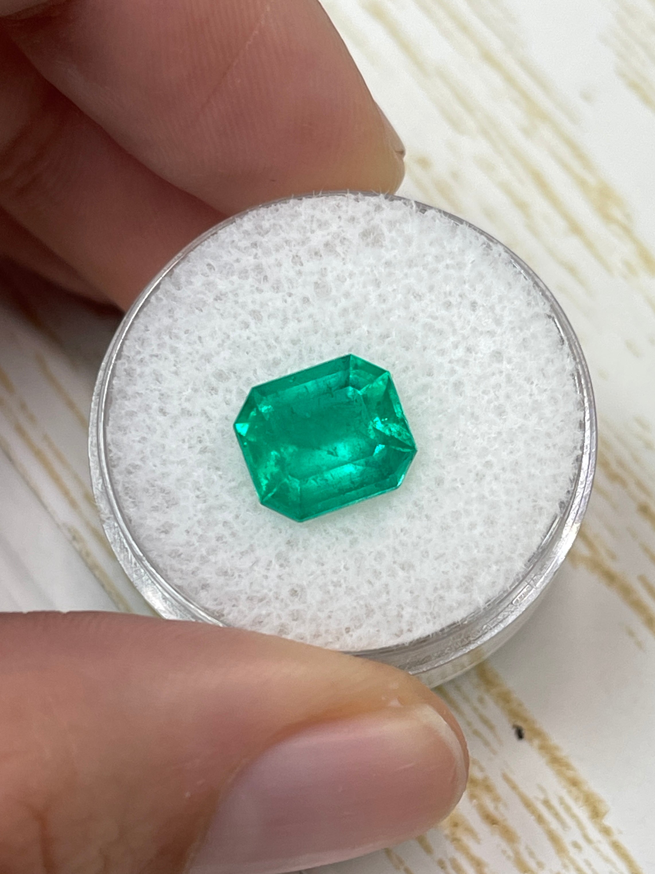 3.02 Carat Intense Green Natural Loose Colombian Emerald- Emerald Cut - JR Colombian Emeralds