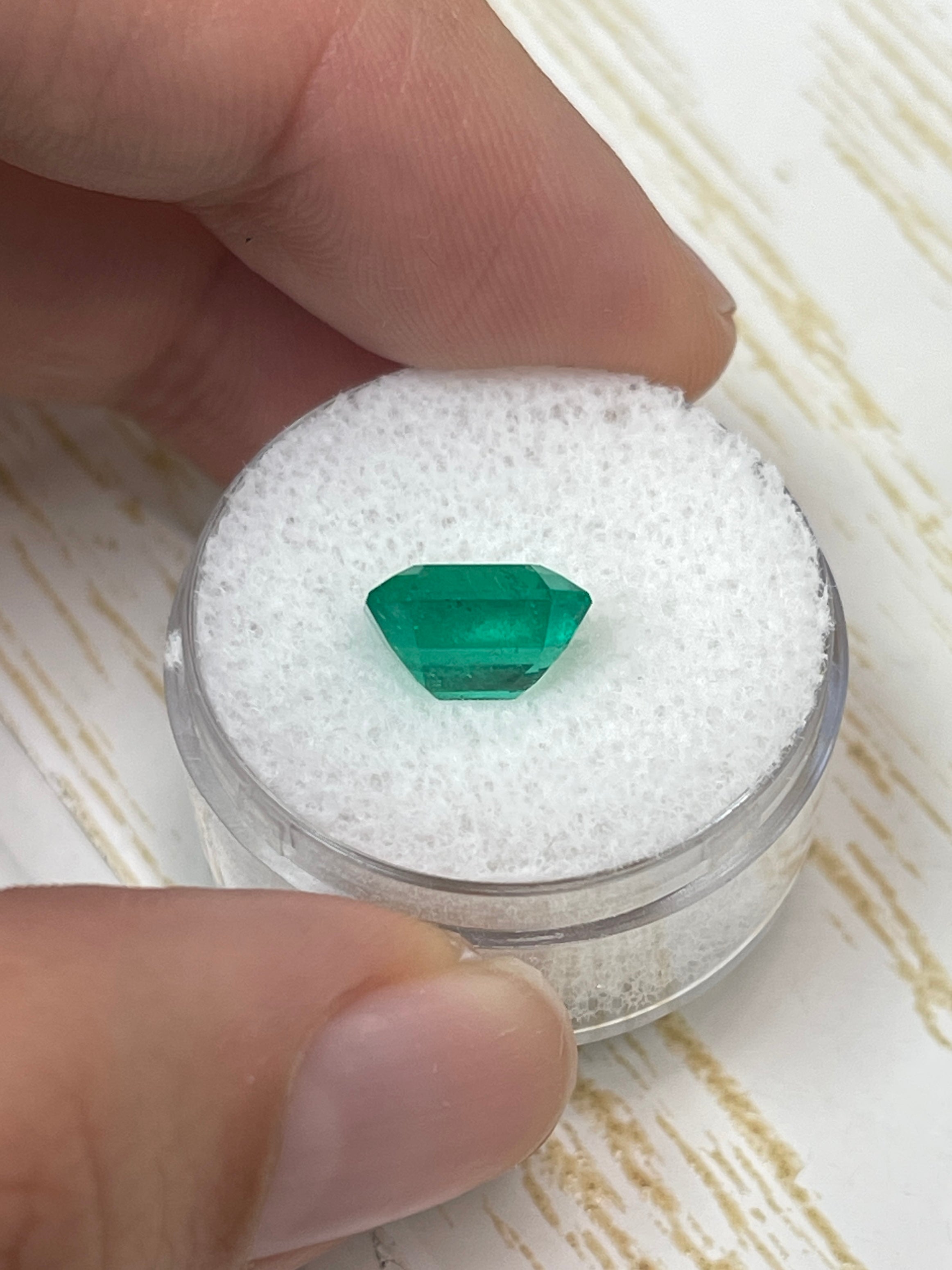 3.02 Carat Intense Green Natural Loose Colombian Emerald- Emerald Cut - JR Colombian Emeralds