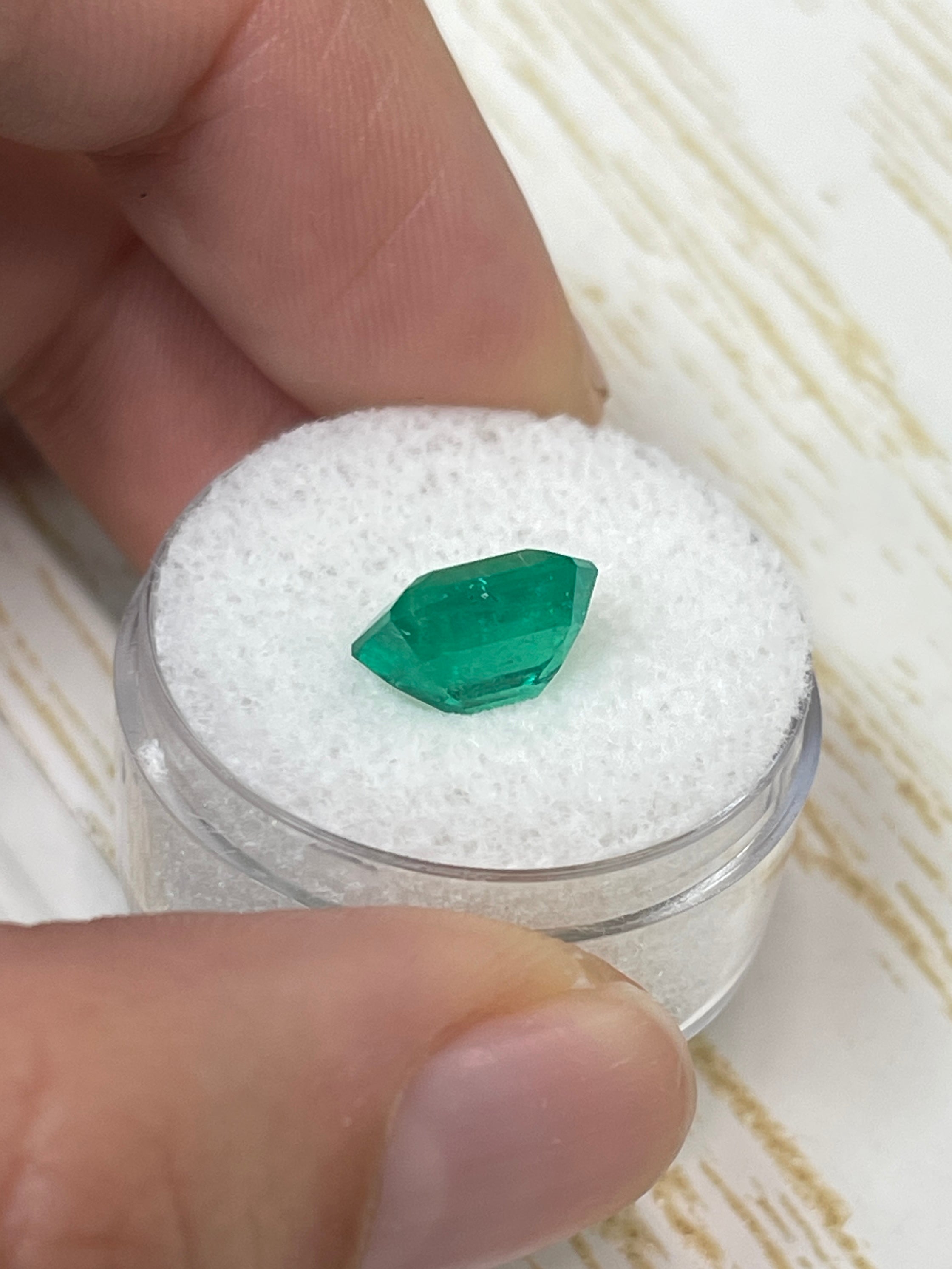 3.02 Carat Intense Green Natural Loose Colombian Emerald- Emerald Cut - JR Colombian Emeralds