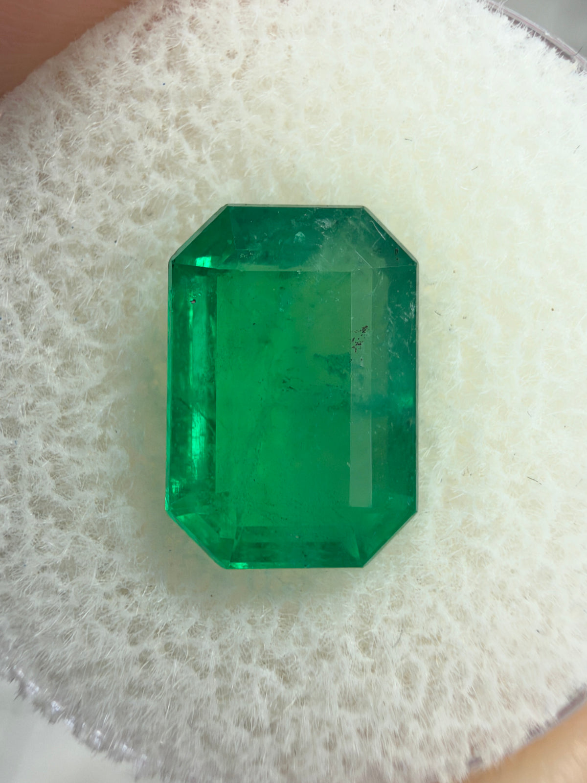 3.90 Carat 11×8 Medium Yellowish Green Loose Zambian Emerald-Cut