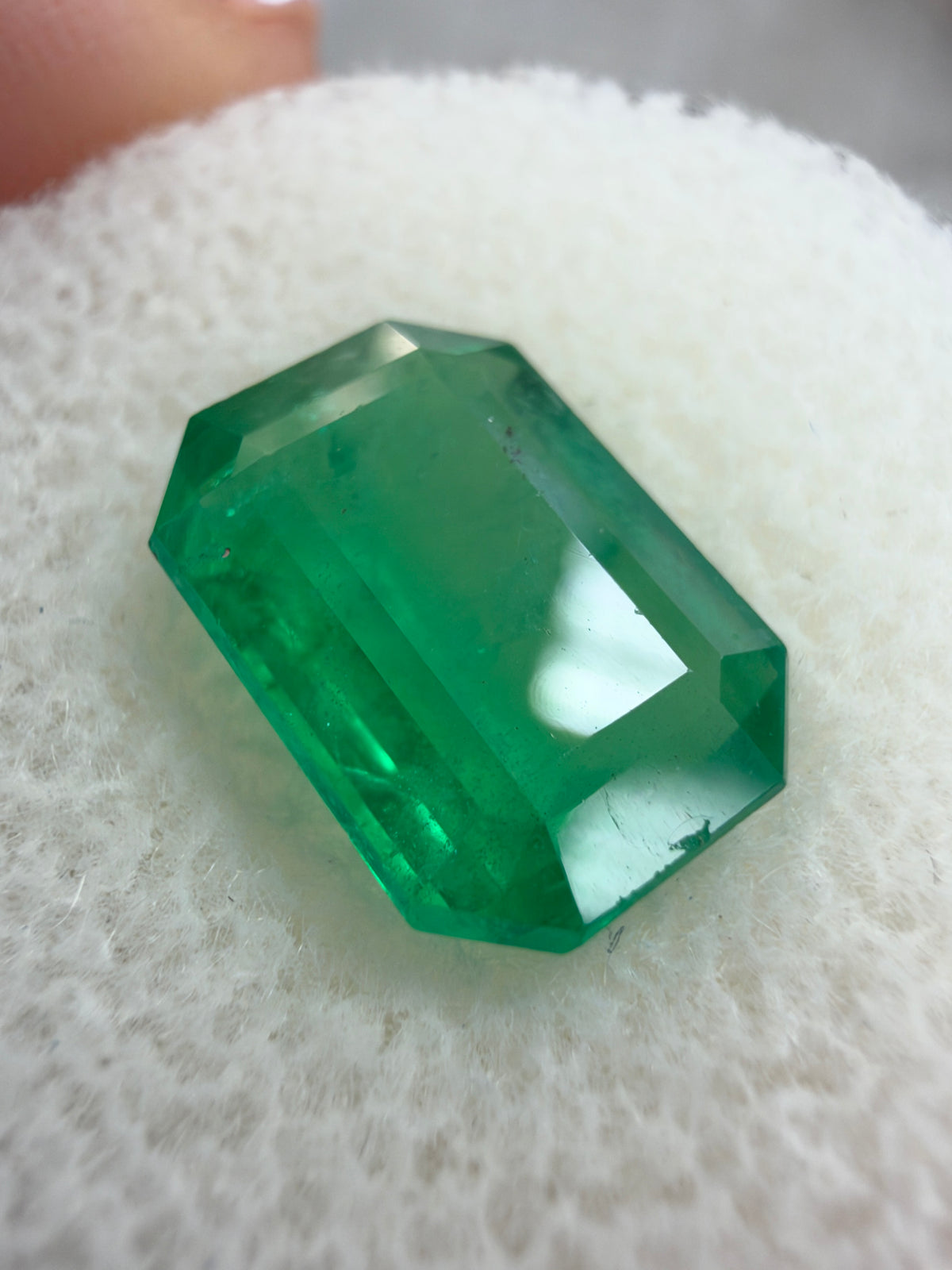 3.90 Carat 11×8 Medium Yellowish Green Loose Zambian Emerald-Cut