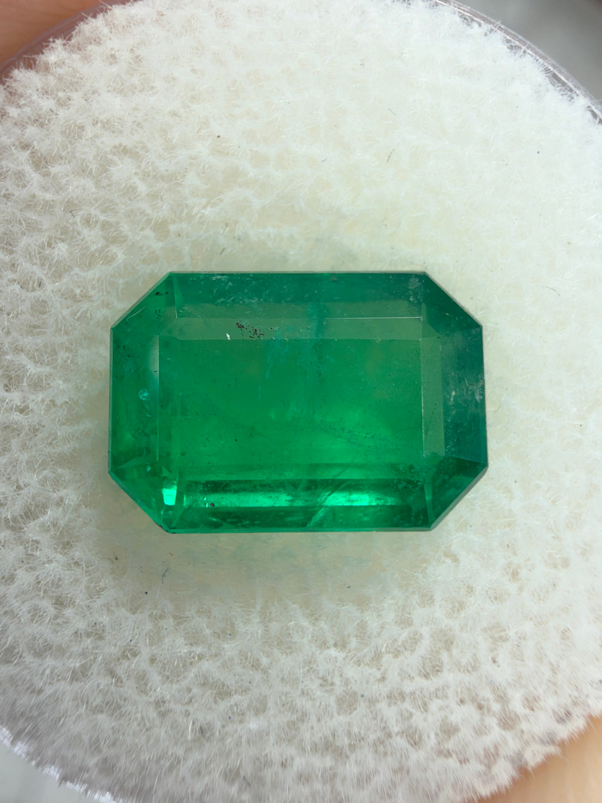 3.90 Carat 11×8 Medium Yellowish Green Loose Zambian Emerald-Cut