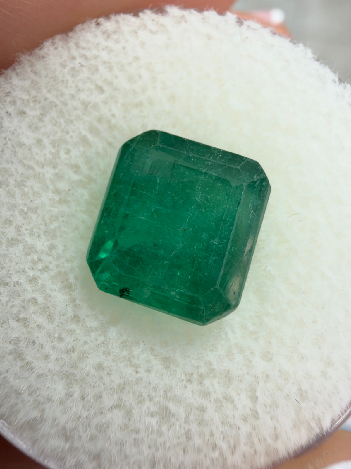 4.61 carat 9×9 Dark Green Natural Loose Wholesale Emerald- Asscher Cut