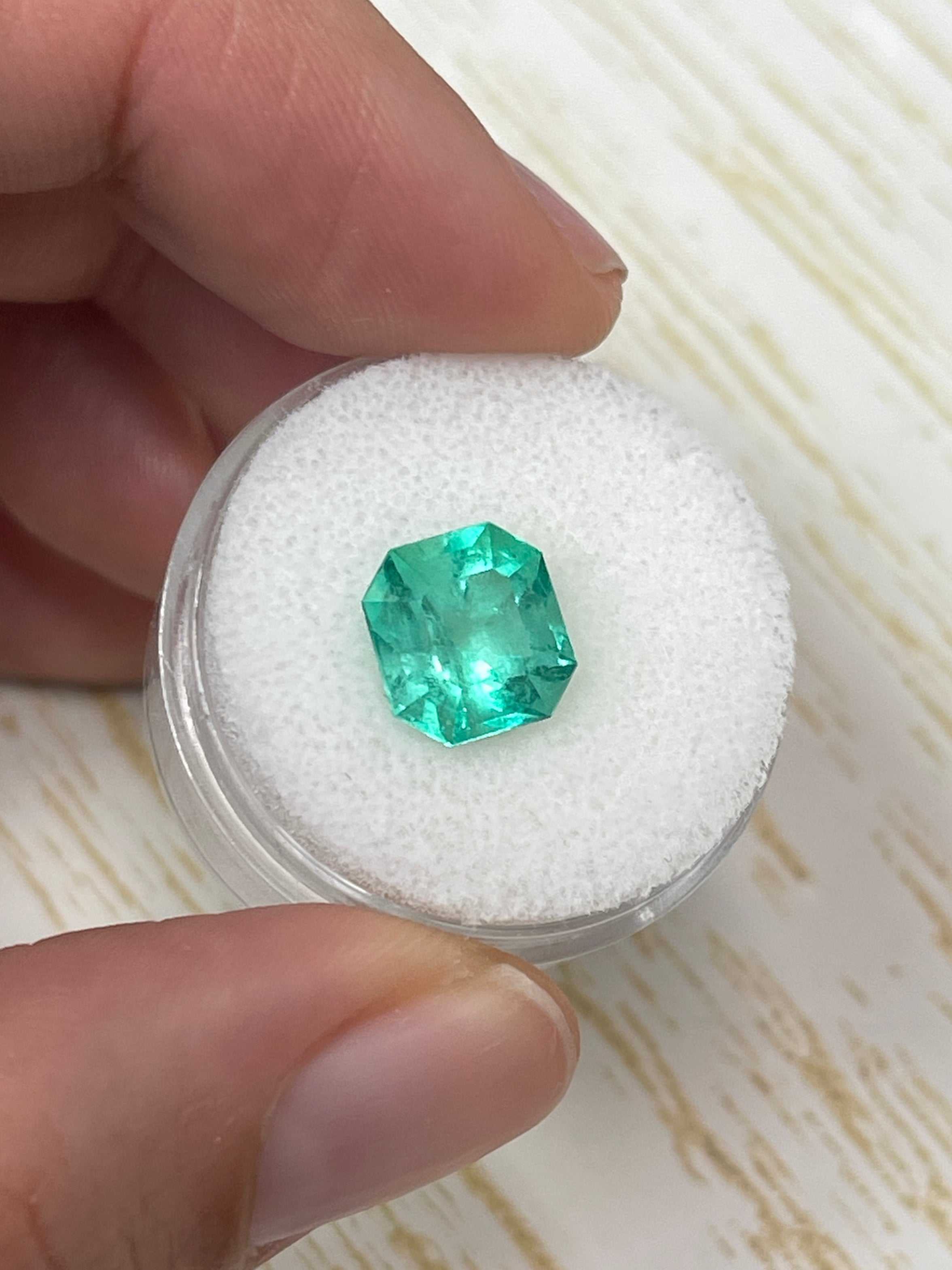 3.27 Carat 9.3x8.8 Natural Loose Colombian Emerald-Asscher Cut - JR Colombian Emeralds