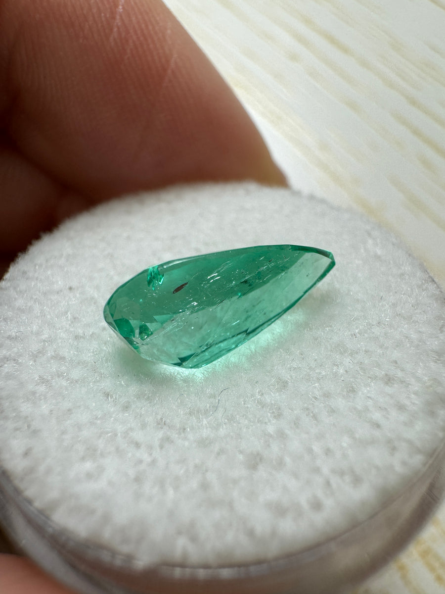 2.60 carat 13x8 Spready Green Natural Loose Colombian Emerald-Pear Cut