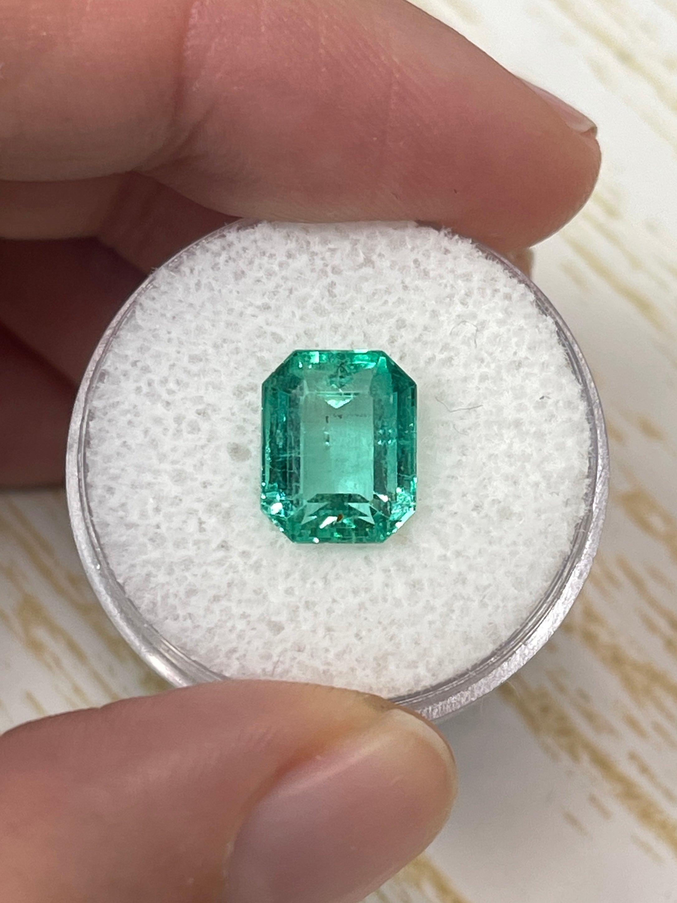 3.76 Carat 10.3x8.3 Transparent Green Natural Loose Colombian Emerald-Emerald Cut - JR Colombian Emeralds