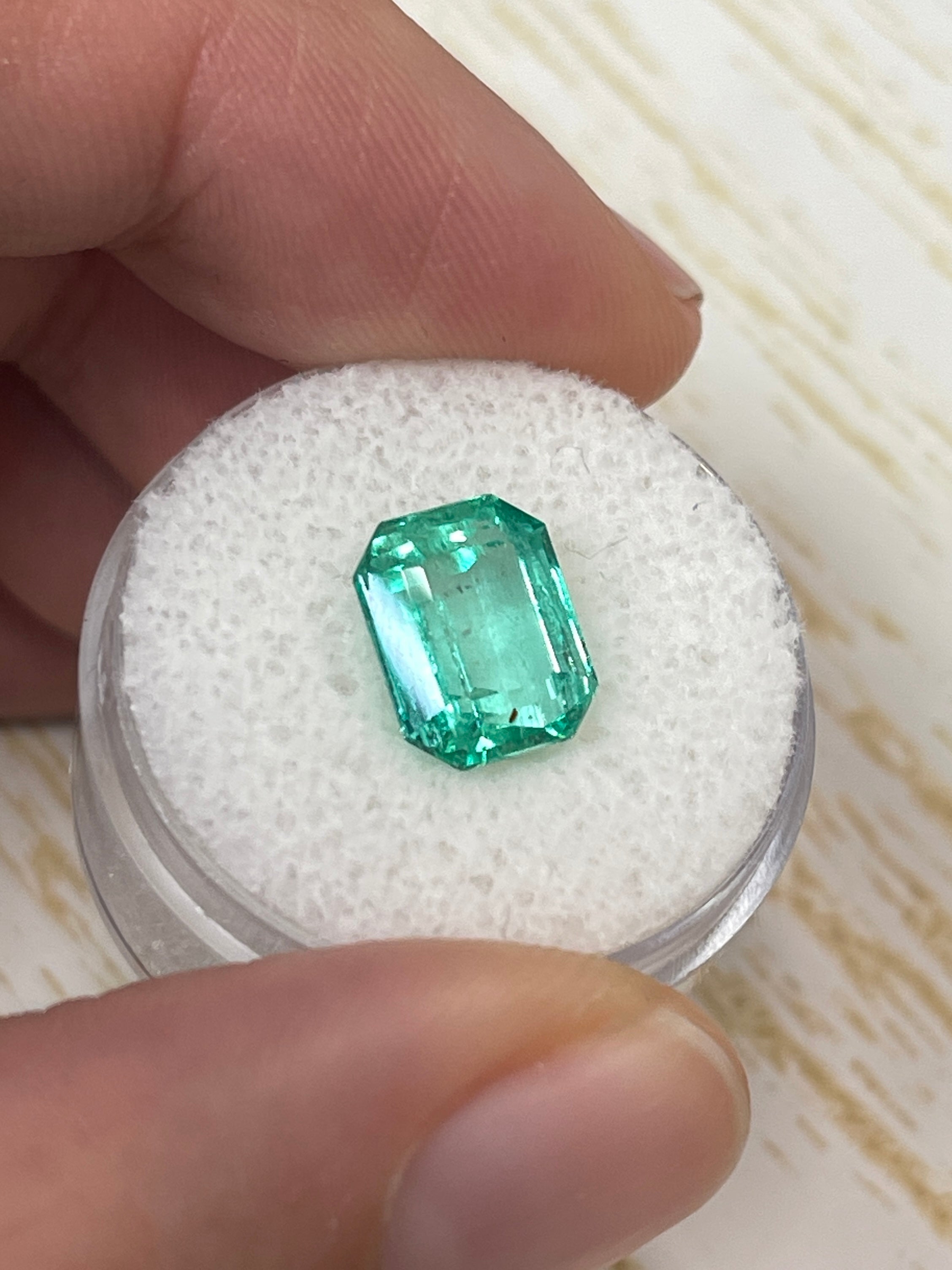 3.76 Carat 10.3x8.3 Transparent Green Natural Loose Colombian Emerald-Emerald Cut - JR Colombian Emeralds