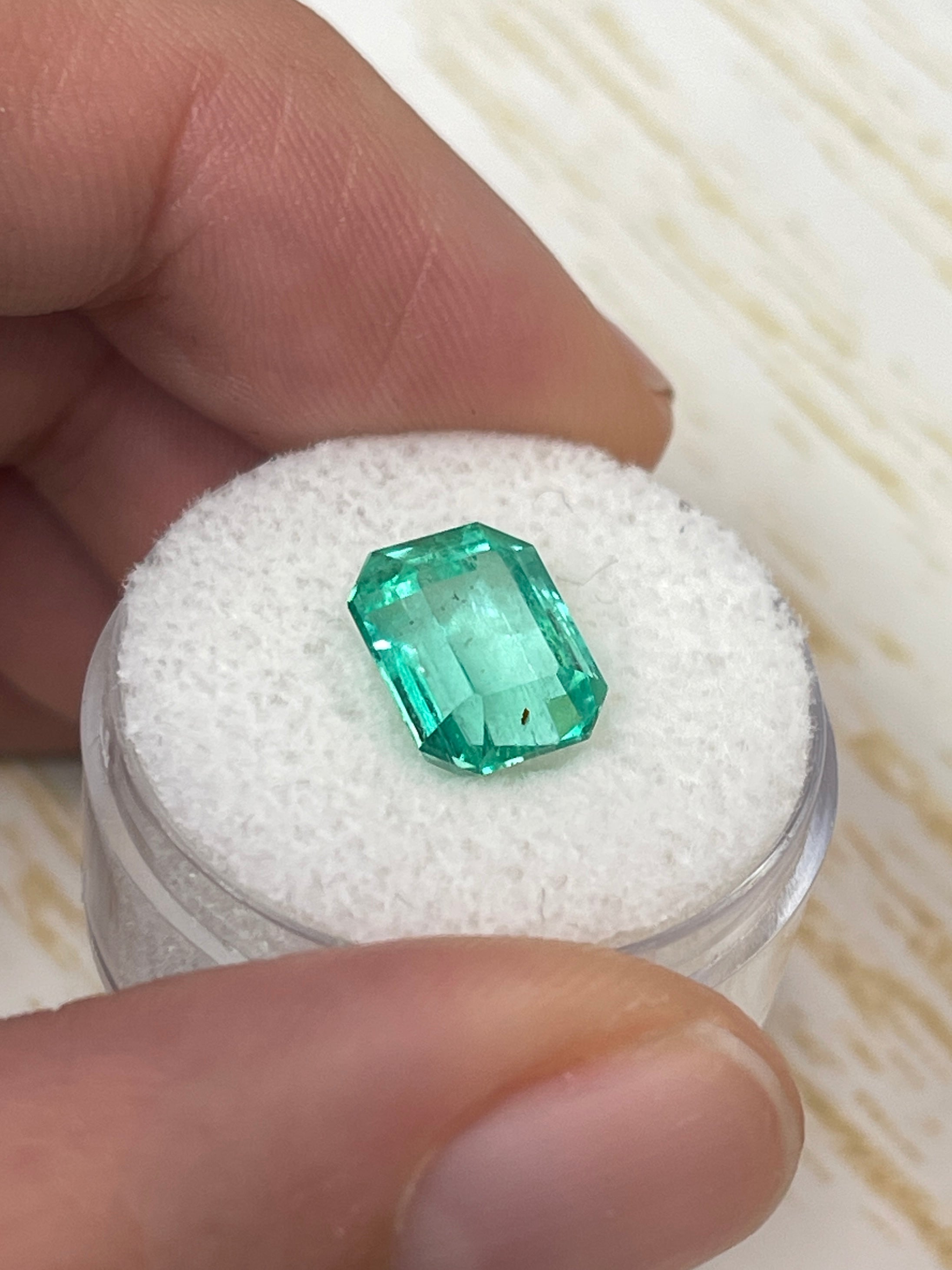 3.76 Carat 10.3x8.3 Transparent Green Natural Loose Colombian Emerald-Emerald Cut - JR Colombian Emeralds