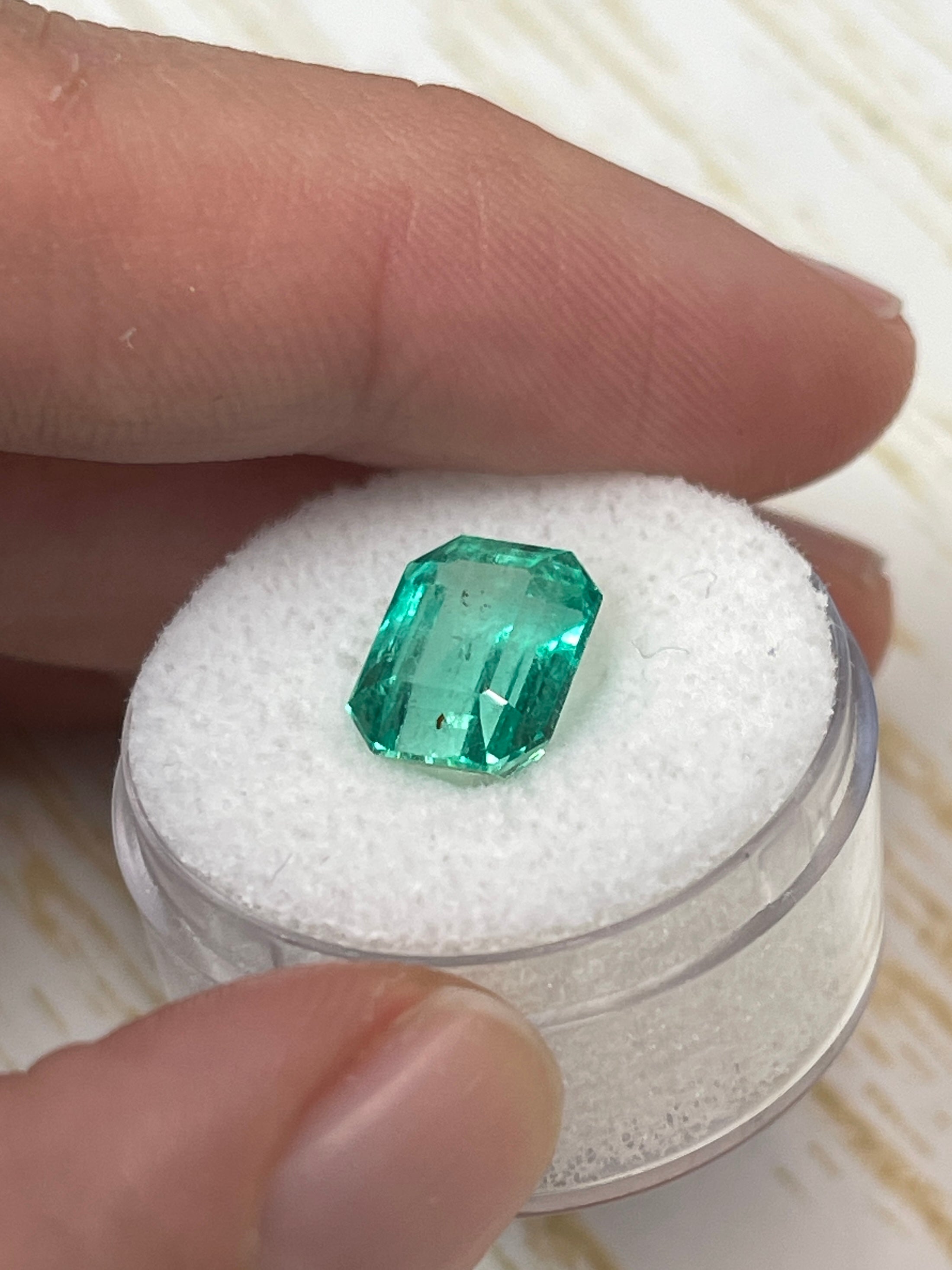 3.76 Carat 10.3x8.3 Transparent Green Natural Loose Colombian Emerald-Emerald Cut - JR Colombian Emeralds