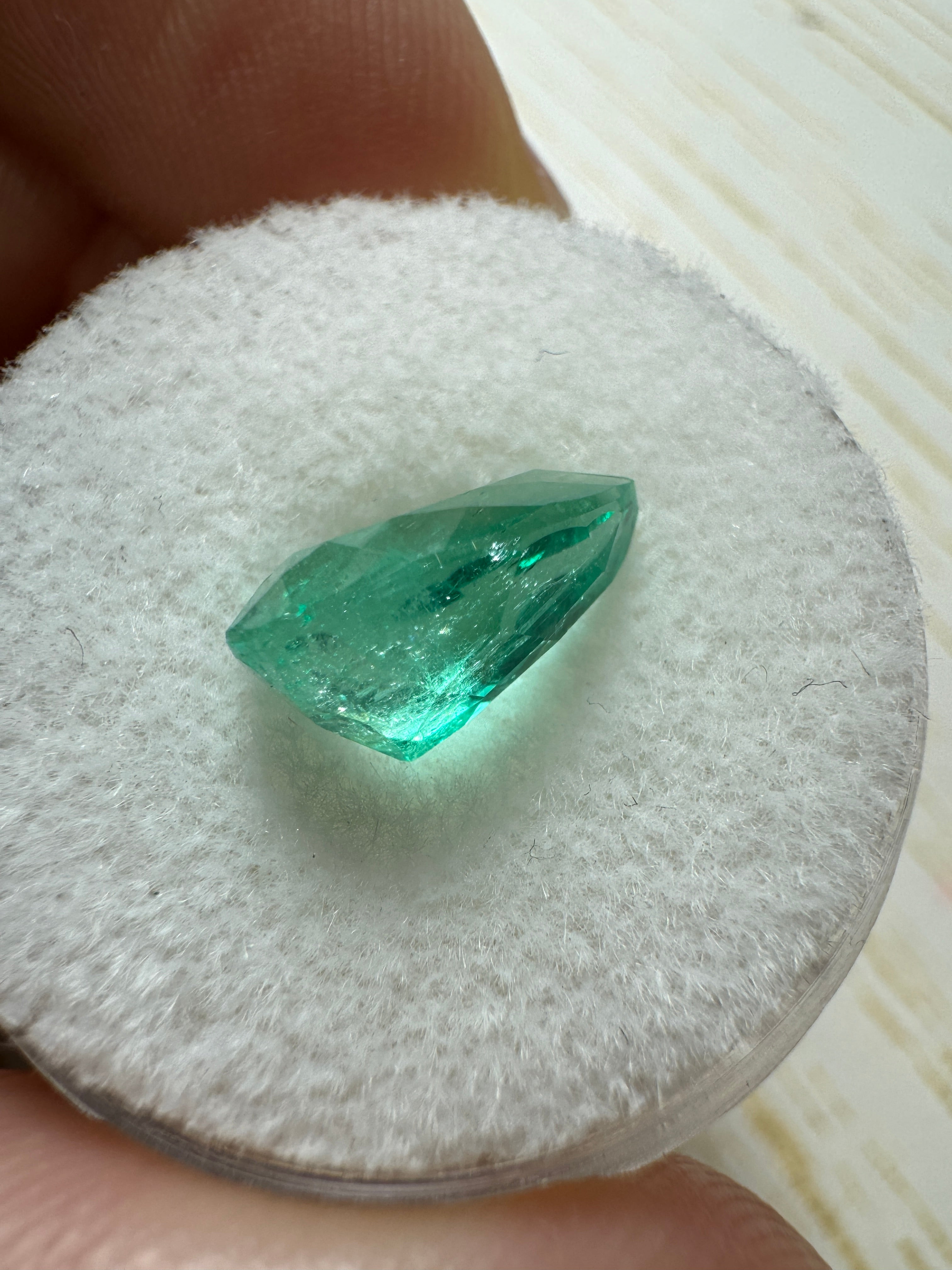 2.68 carat 11x8 Spring Natural Loose Colombian Emerald-Pear Cut - JR Colombian Emeralds