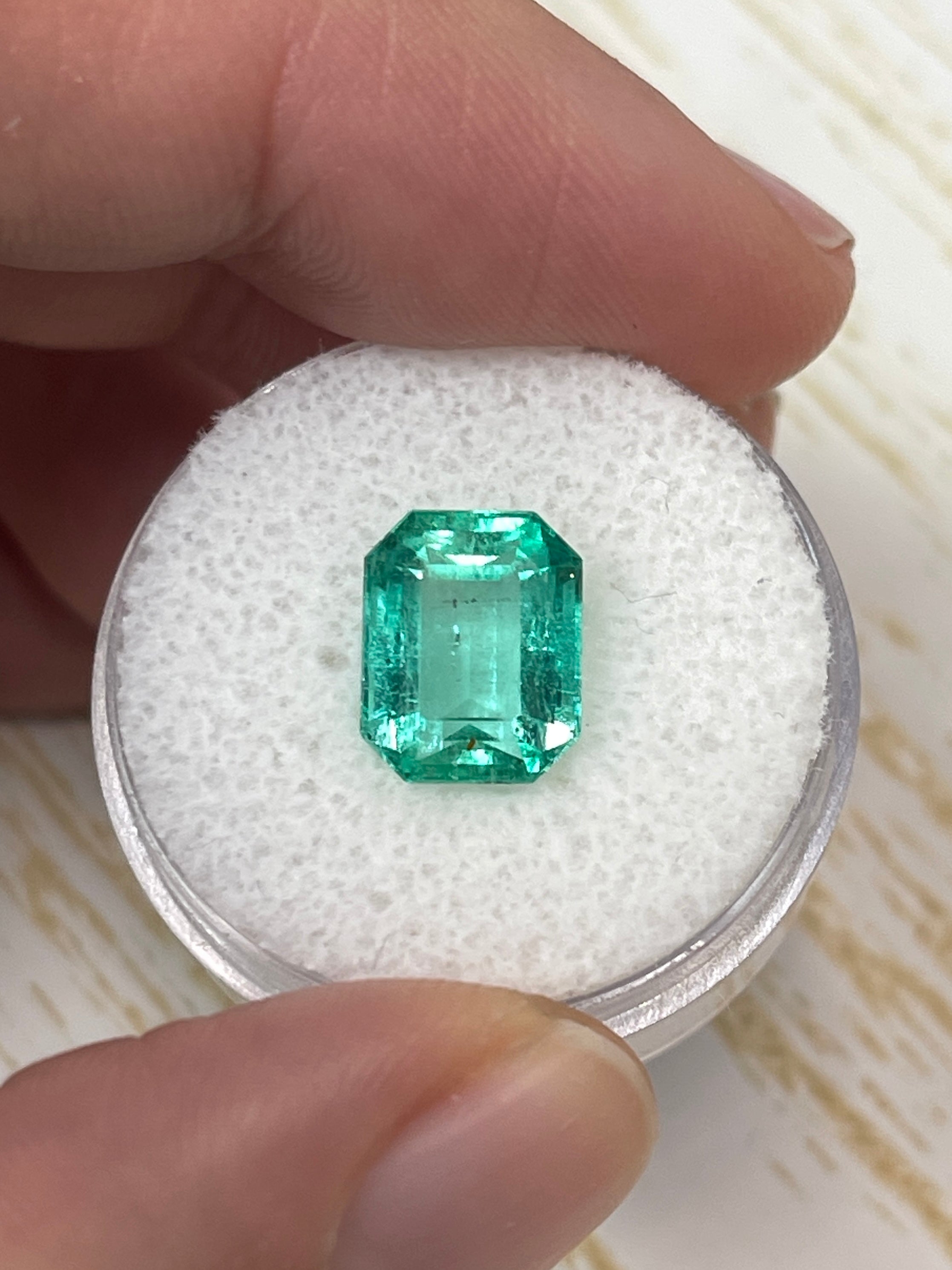 3.76 Carat 10.3x8.3 Transparent Green Natural Loose Colombian Emerald-Emerald Cut - JR Colombian Emeralds