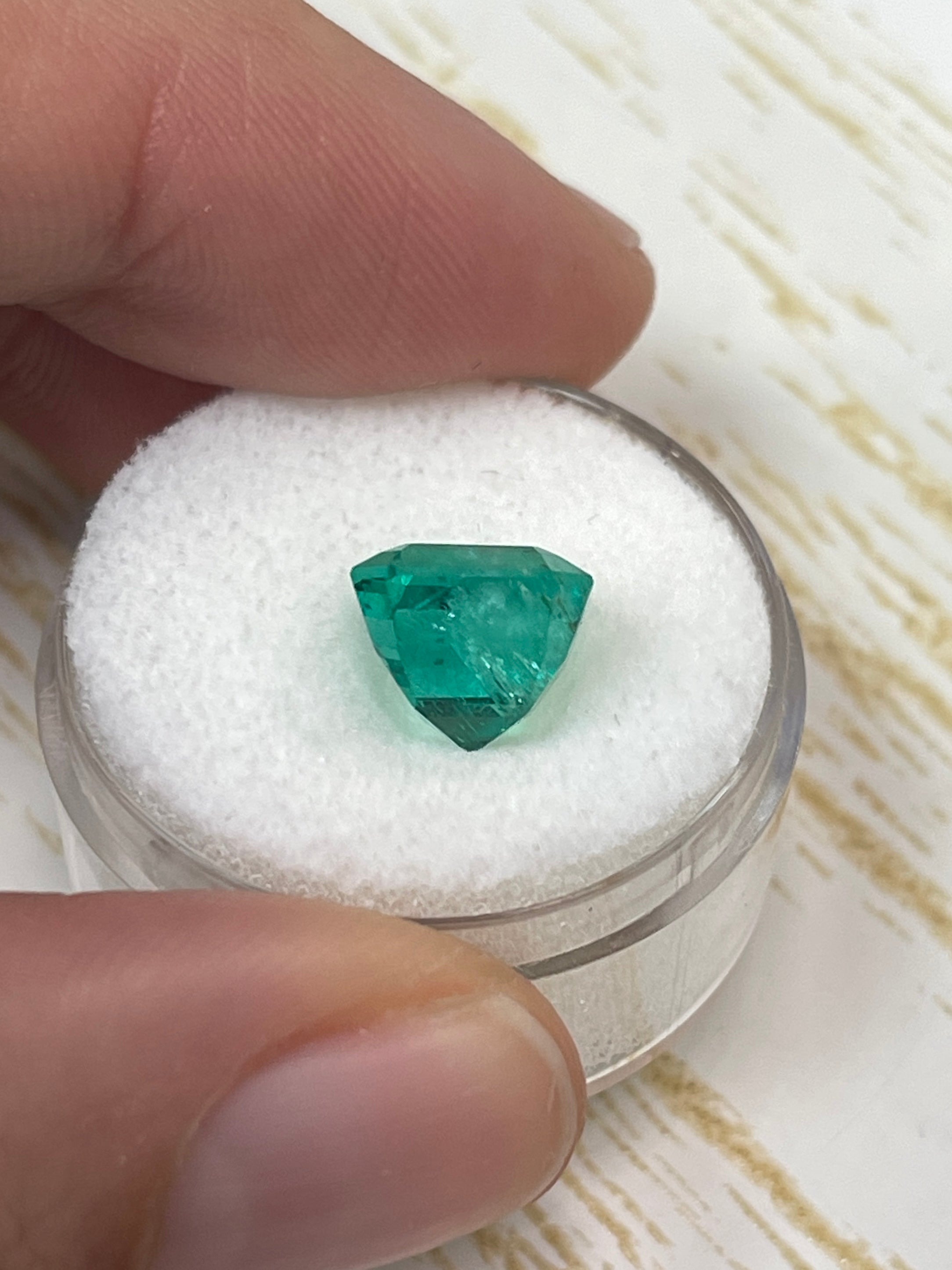 4.22 Carat 9x9 Vivid Muzo Natural Loose Colombian Emerald-Asscher Cut - JR Colombian Emeralds