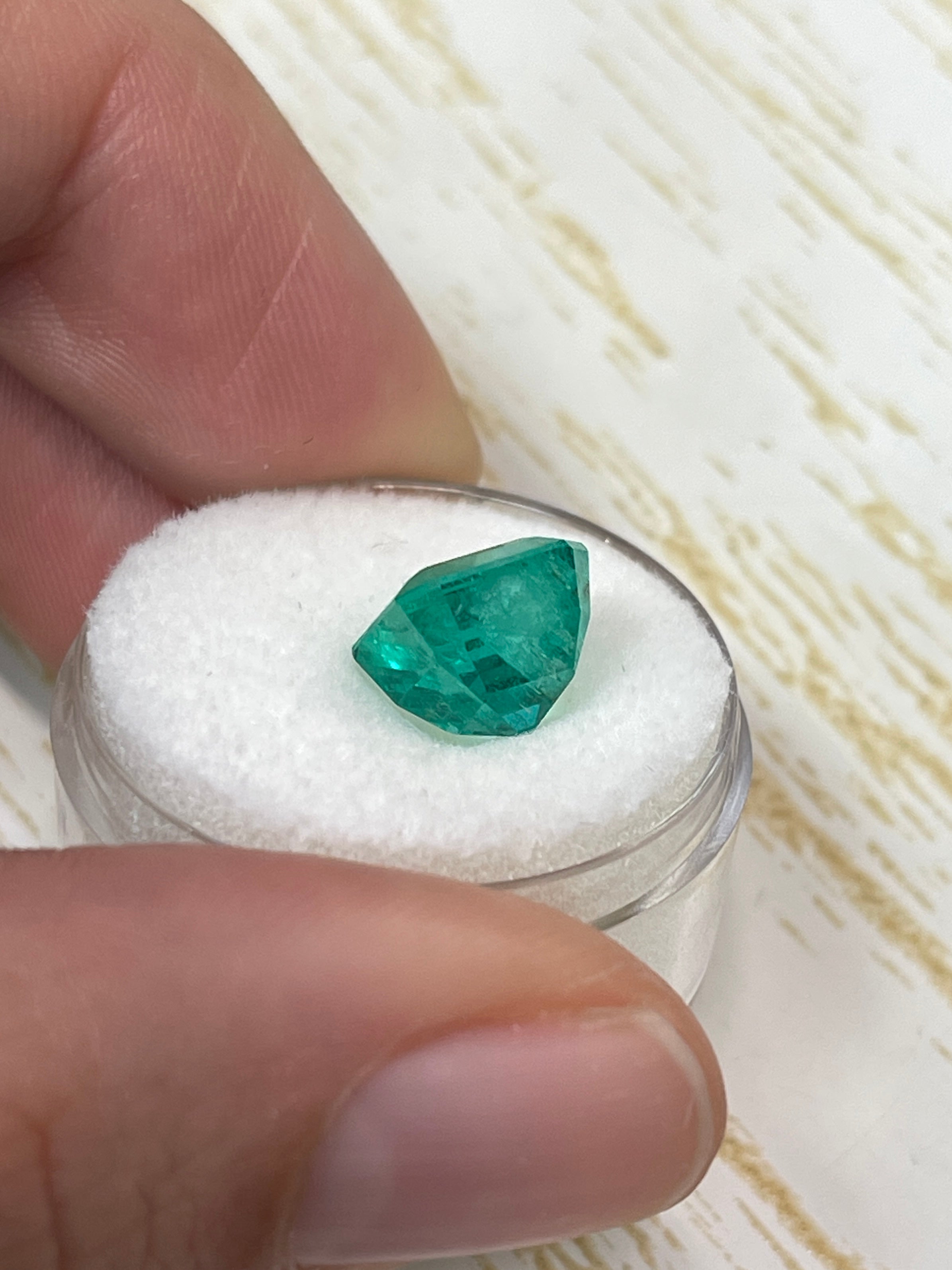 4.22 Carat 9x9 Vivid Muzo Natural Loose Colombian Emerald-Asscher Cut - JR Colombian Emeralds