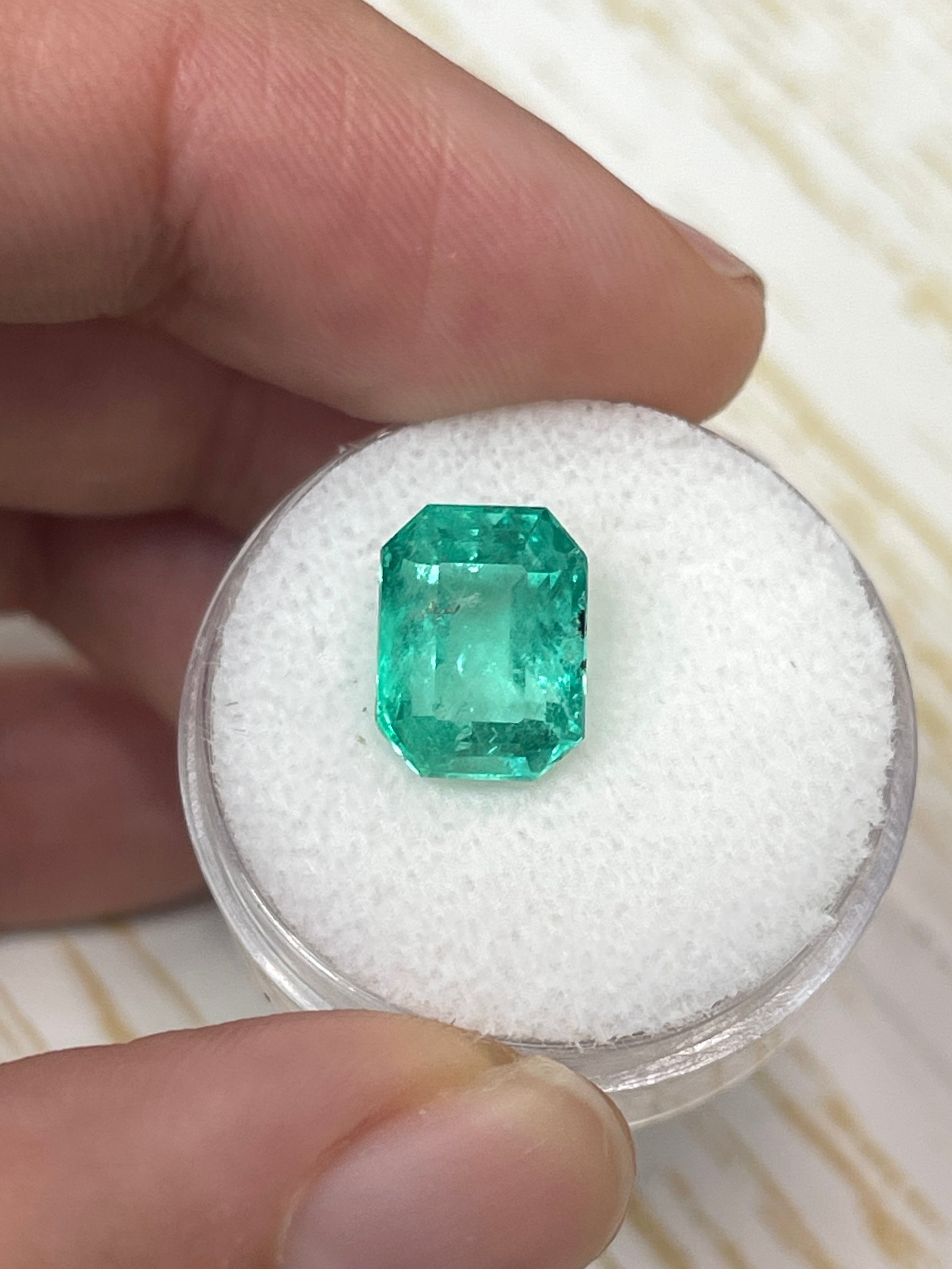 4.29 Carat 11x8 Medium Green Natural Loose Colombian Emerald-Emerald Cut - JR Colombian Emeralds