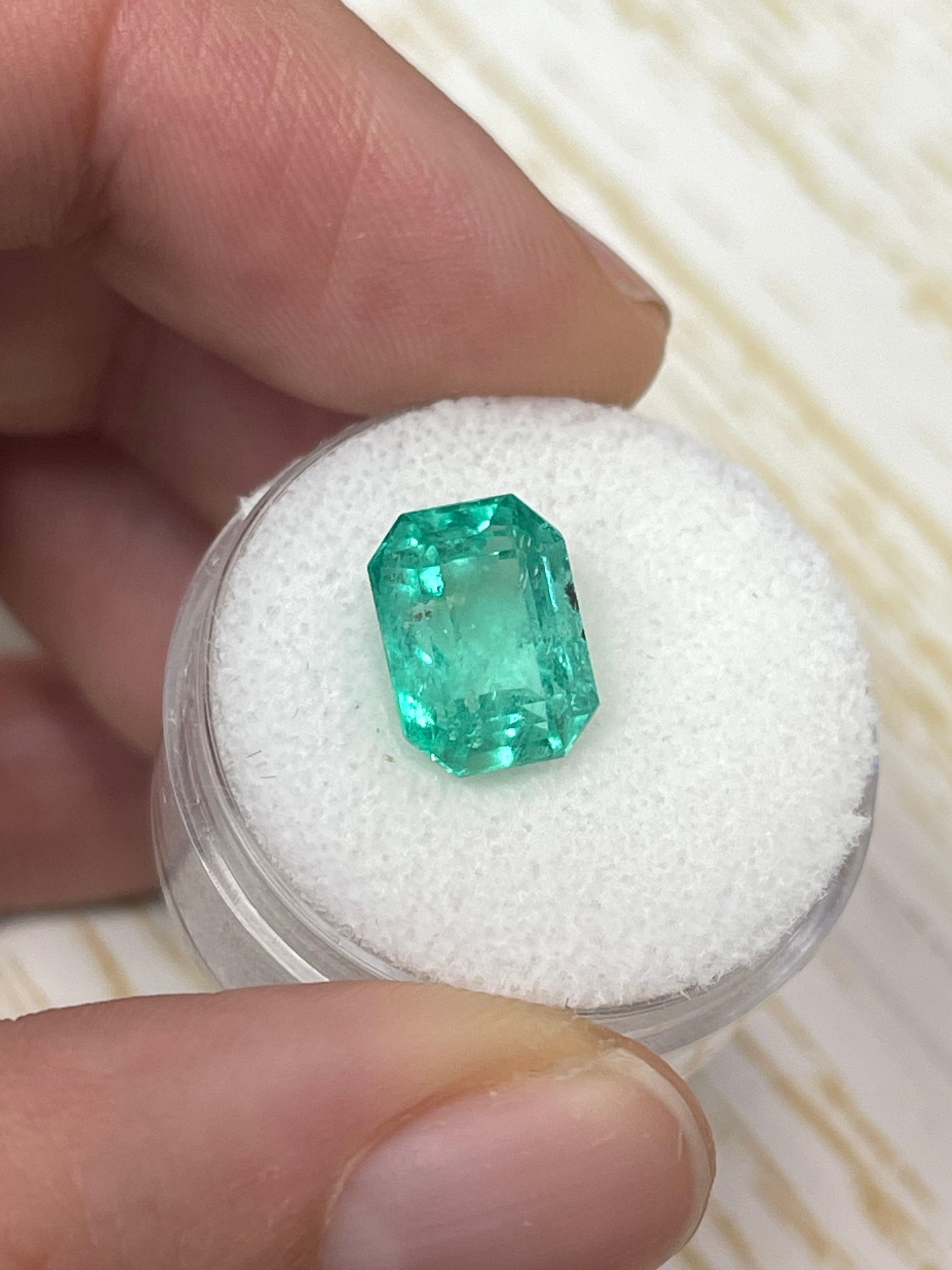 4.29 Carat 11x8 Medium Green Natural Loose Colombian Emerald-Emerald Cut - JR Colombian Emeralds