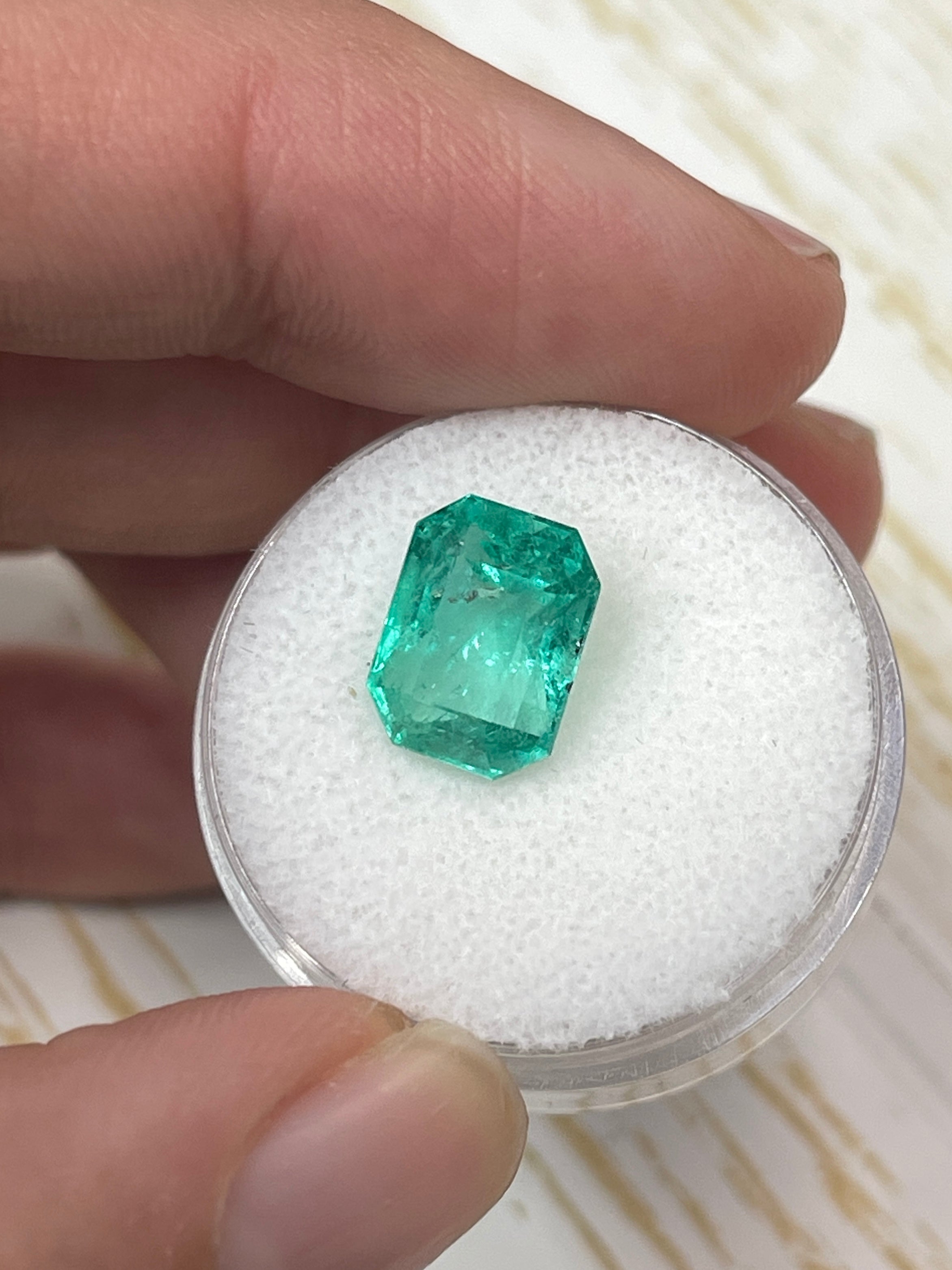 4.29 Carat 11x8 Medium Green Natural Loose Colombian Emerald-Emerald Cut - JR Colombian Emeralds