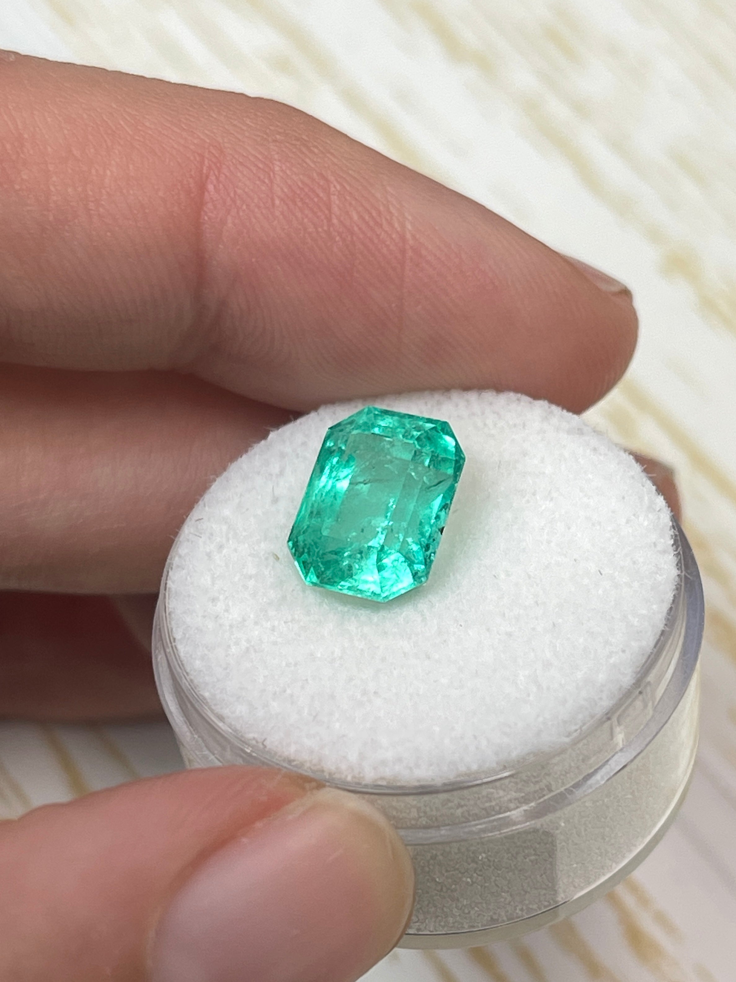 4.29 Carat 11x8 Medium Green Natural Loose Colombian Emerald-Emerald Cut - JR Colombian Emeralds