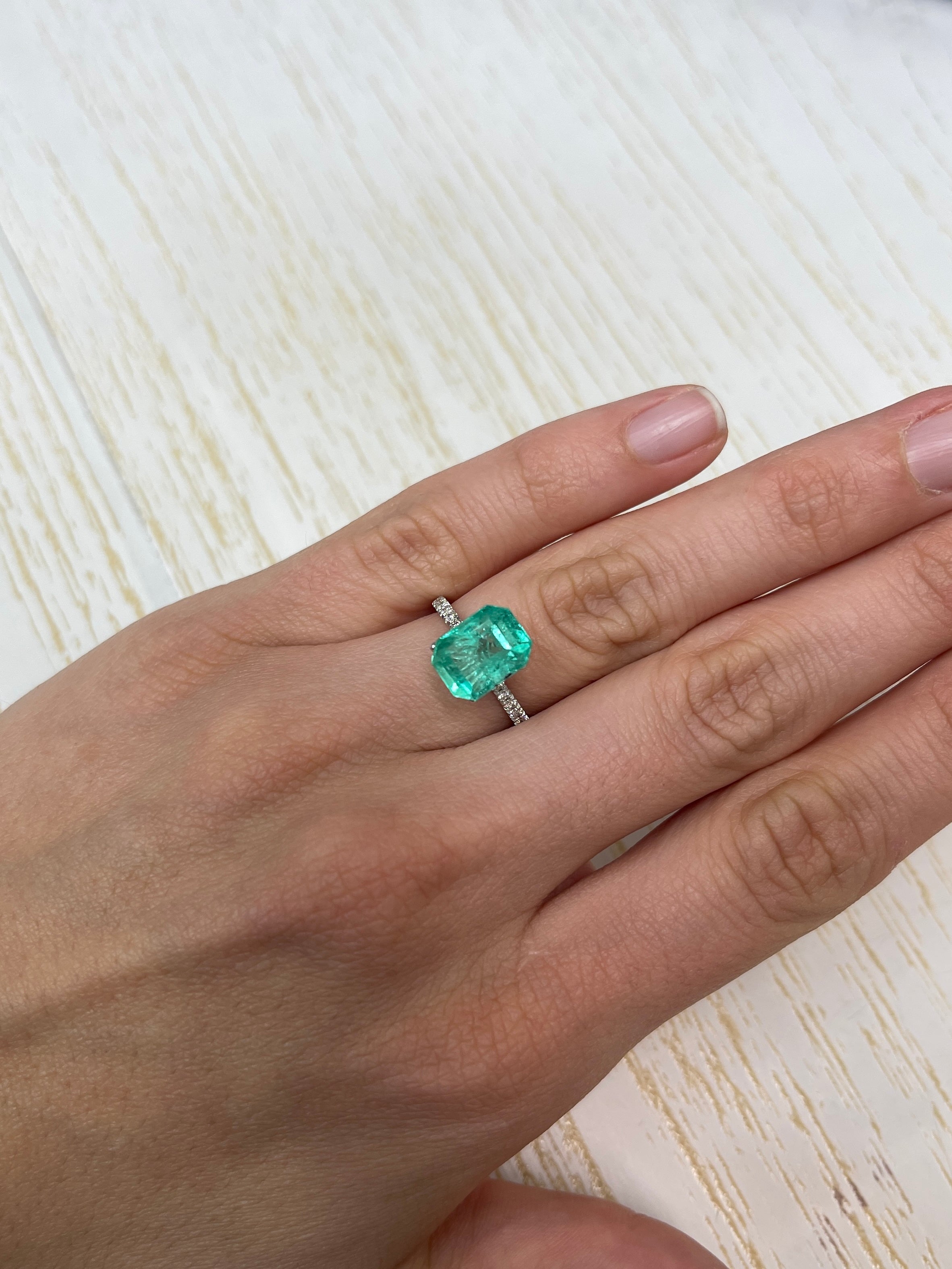 4.29 Carat 11x8 Medium Green Natural Loose Colombian Emerald-Emerald Cut - JR Colombian Emeralds