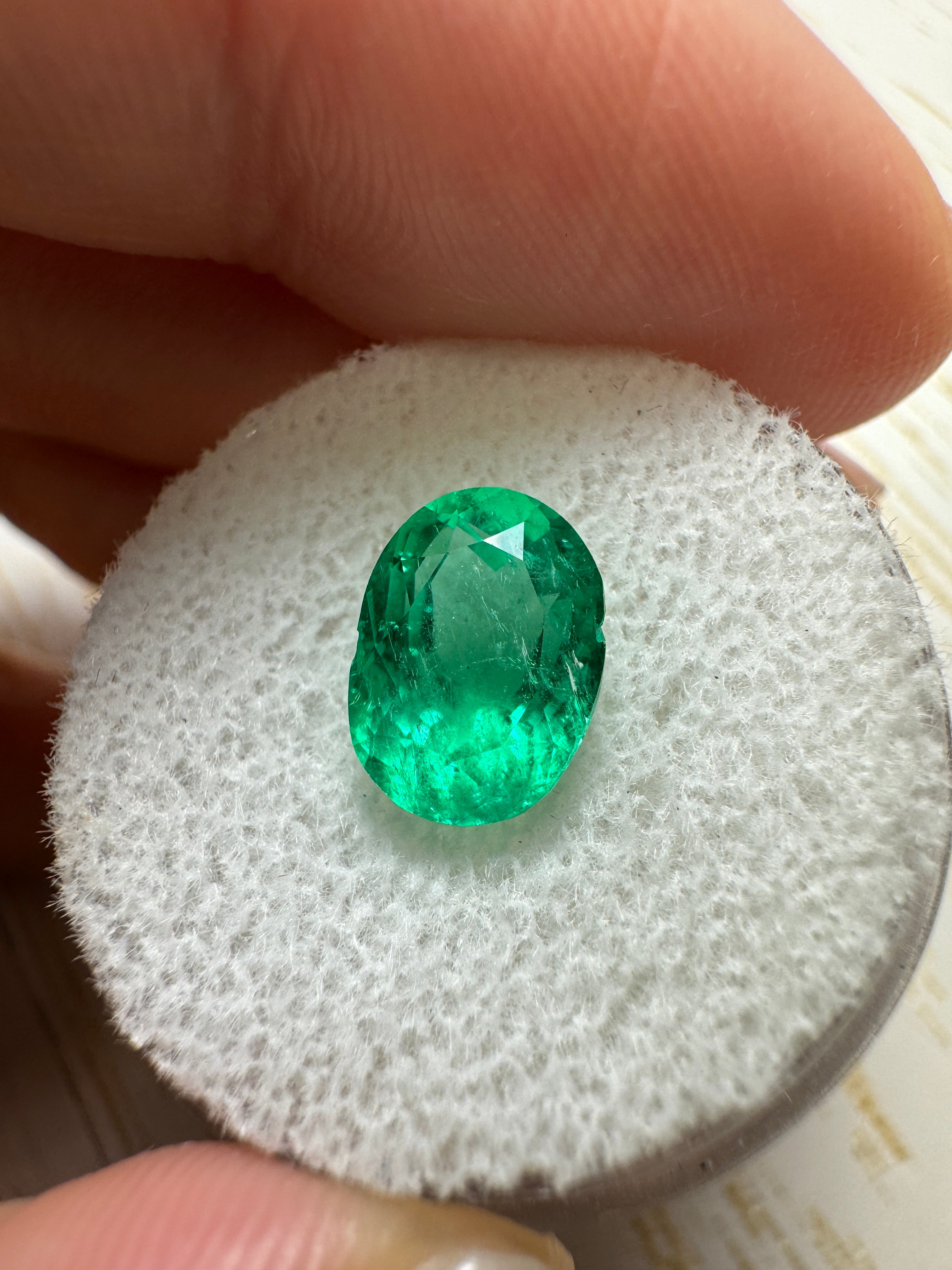 2.67 Carat 10x7 Vibrant Green Loose Colombian Emerald-Oval Cut - JR Colombian Emeralds