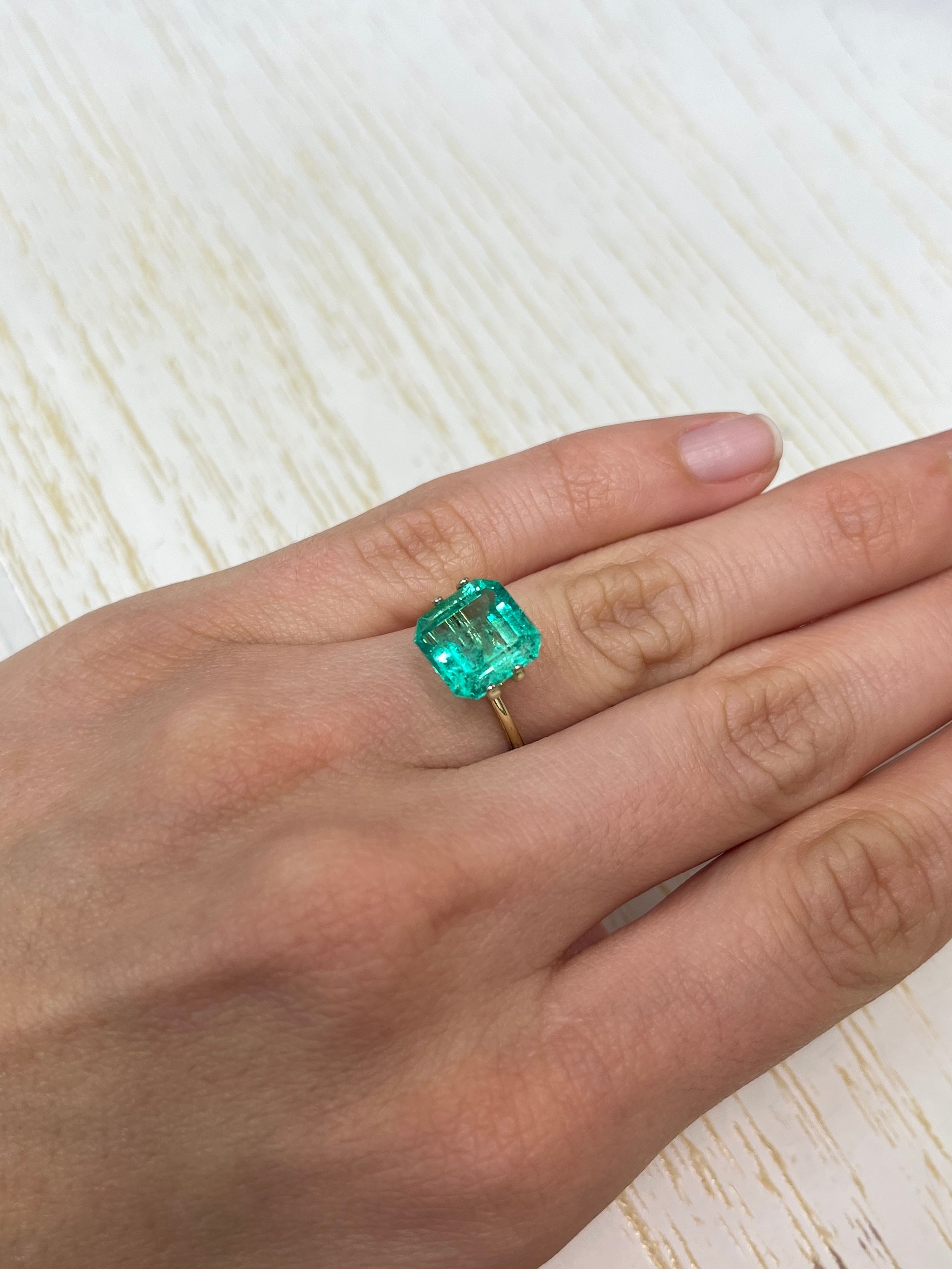 4.33 Carat 10x10 Vibrant Loose Colombian Emerald-Asscher Cut - JR Colombian Emeralds