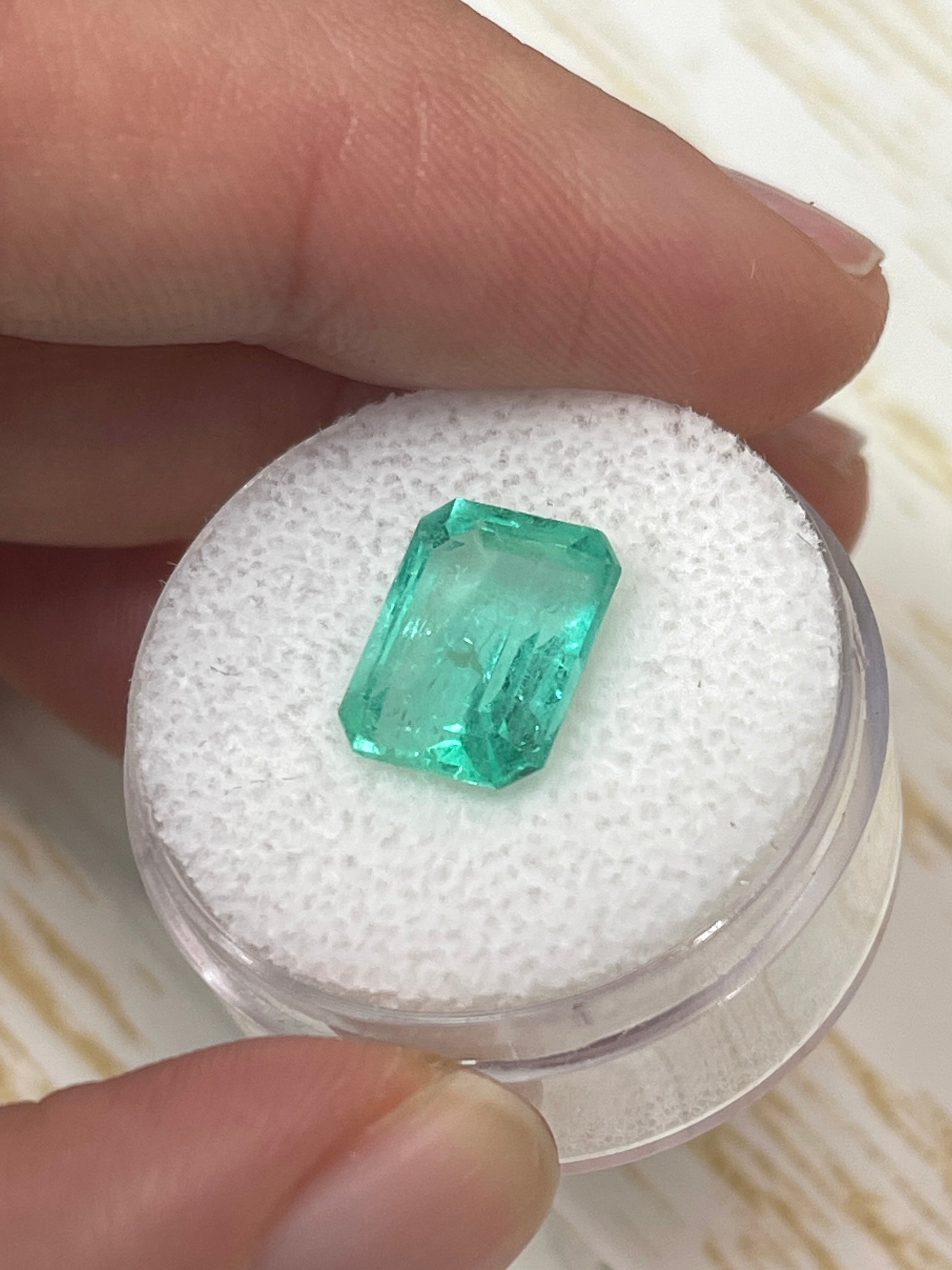 4.37 Carat 11x9 Pastel Green Natural Loose Colombian Emerald-Classic Emerald Cut - JR Colombian Emeralds