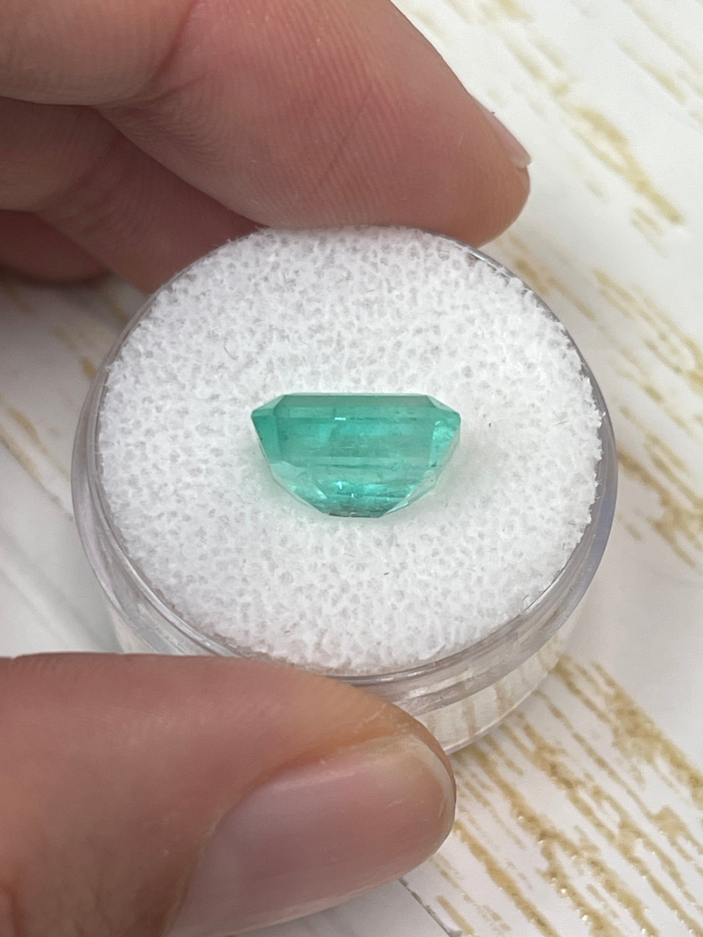 4.37 Carat 11x9 Pastel Green Natural Loose Colombian Emerald-Classic Emerald Cut - JR Colombian Emeralds