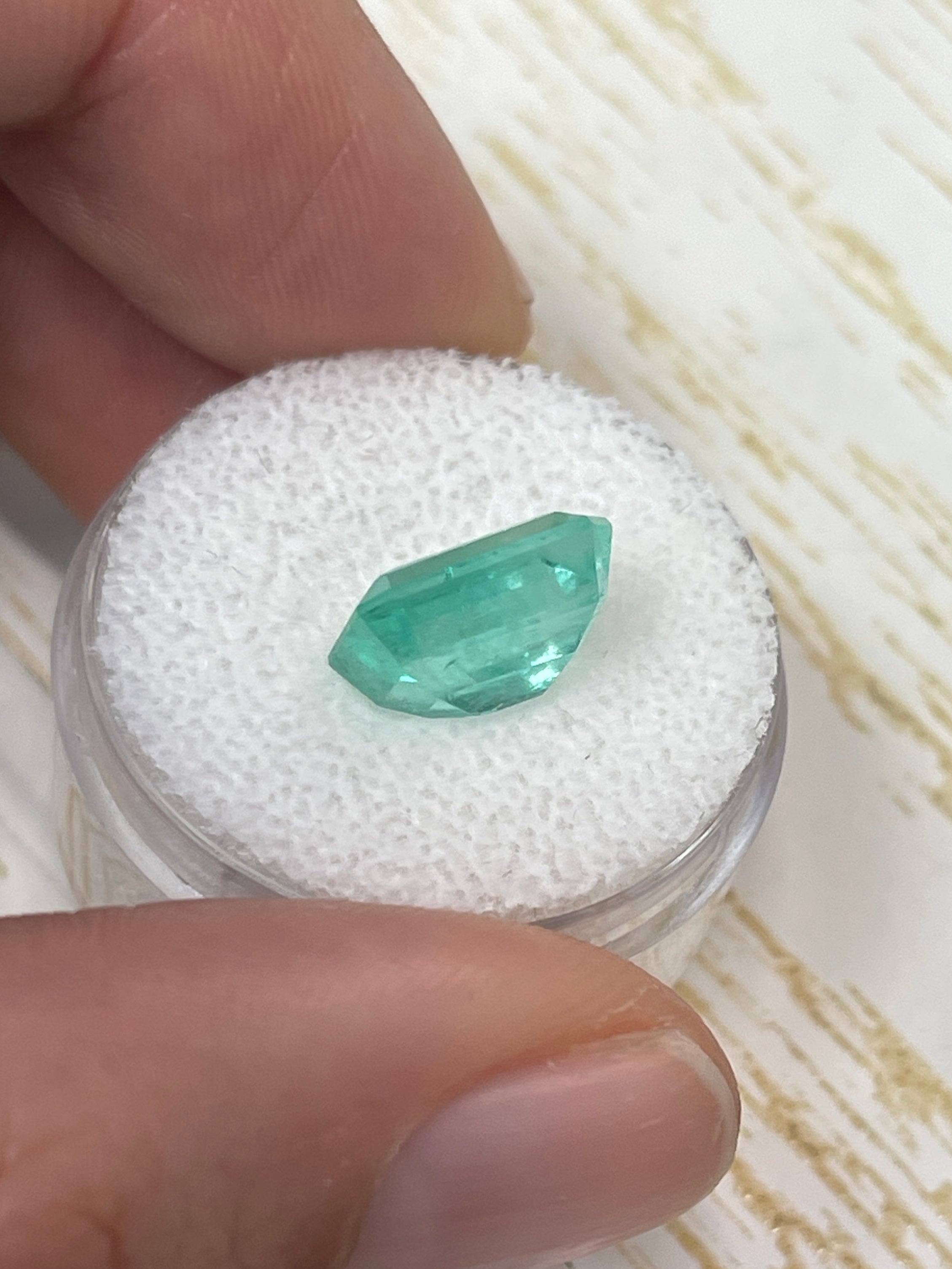 4.37 Carat 11x9 Pastel Green Natural Loose Colombian Emerald-Classic Emerald Cut - JR Colombian Emeralds