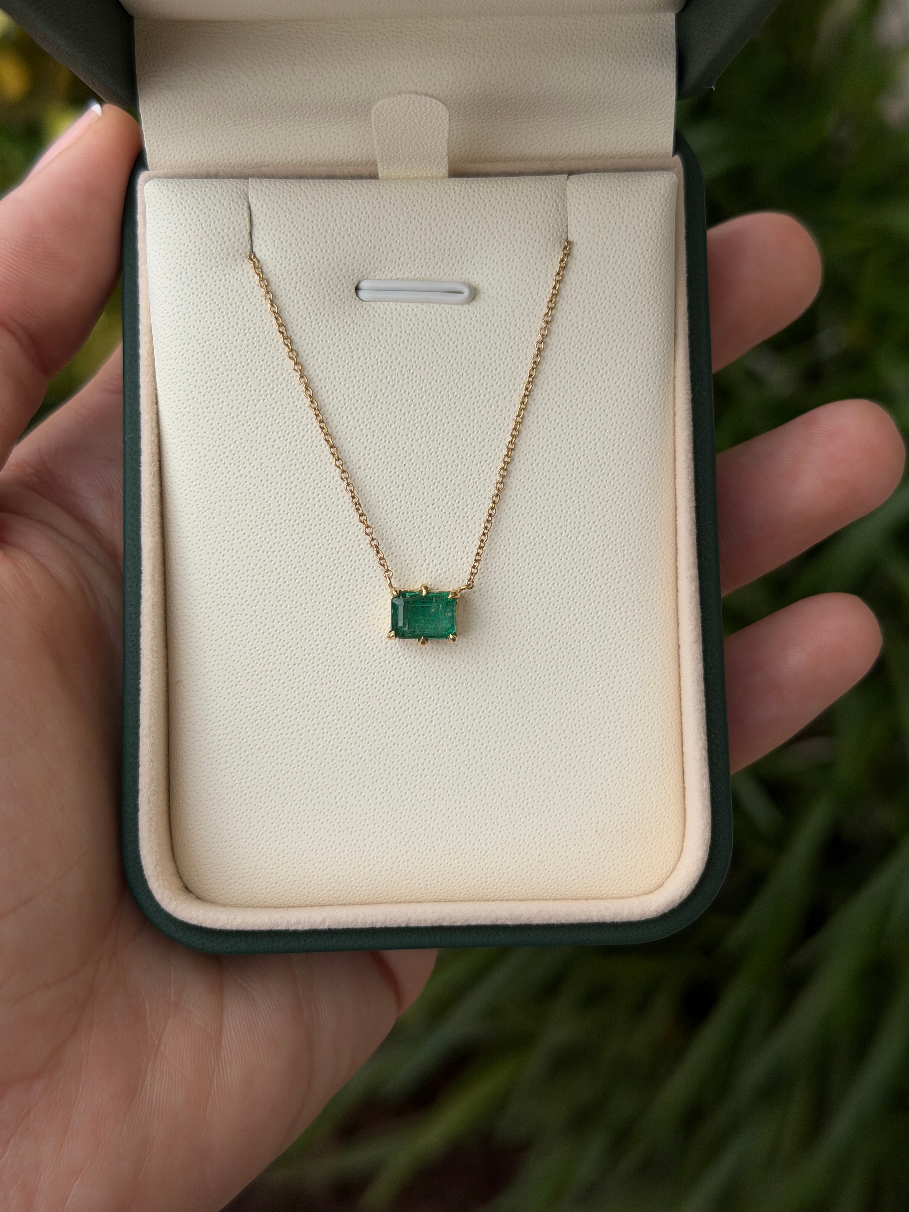 1.60 Carat East To West Multi Prong Solitaire Necklace 14K