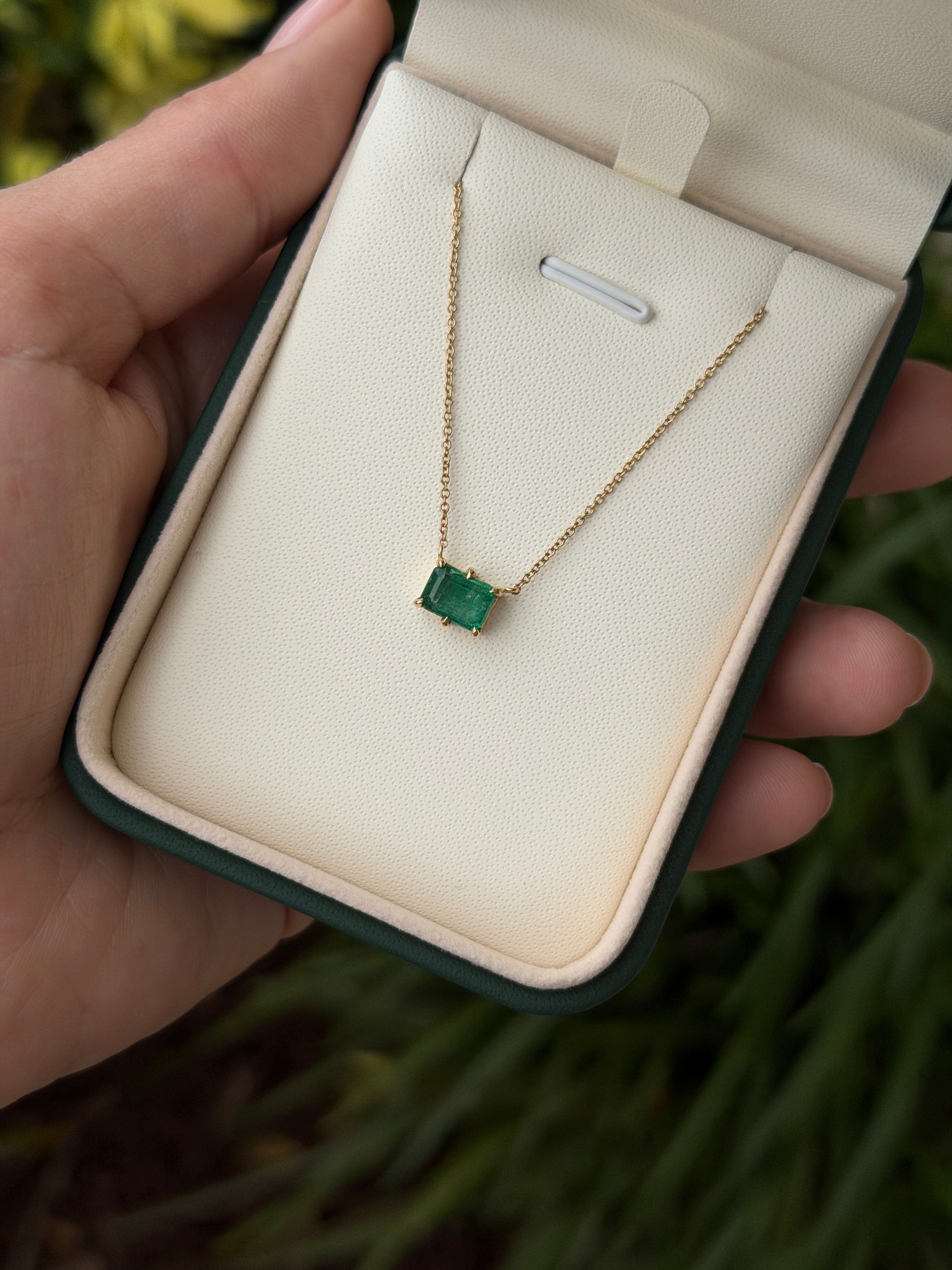 1.60 Carat East To West Multi Prong Solitaire Necklace 14K