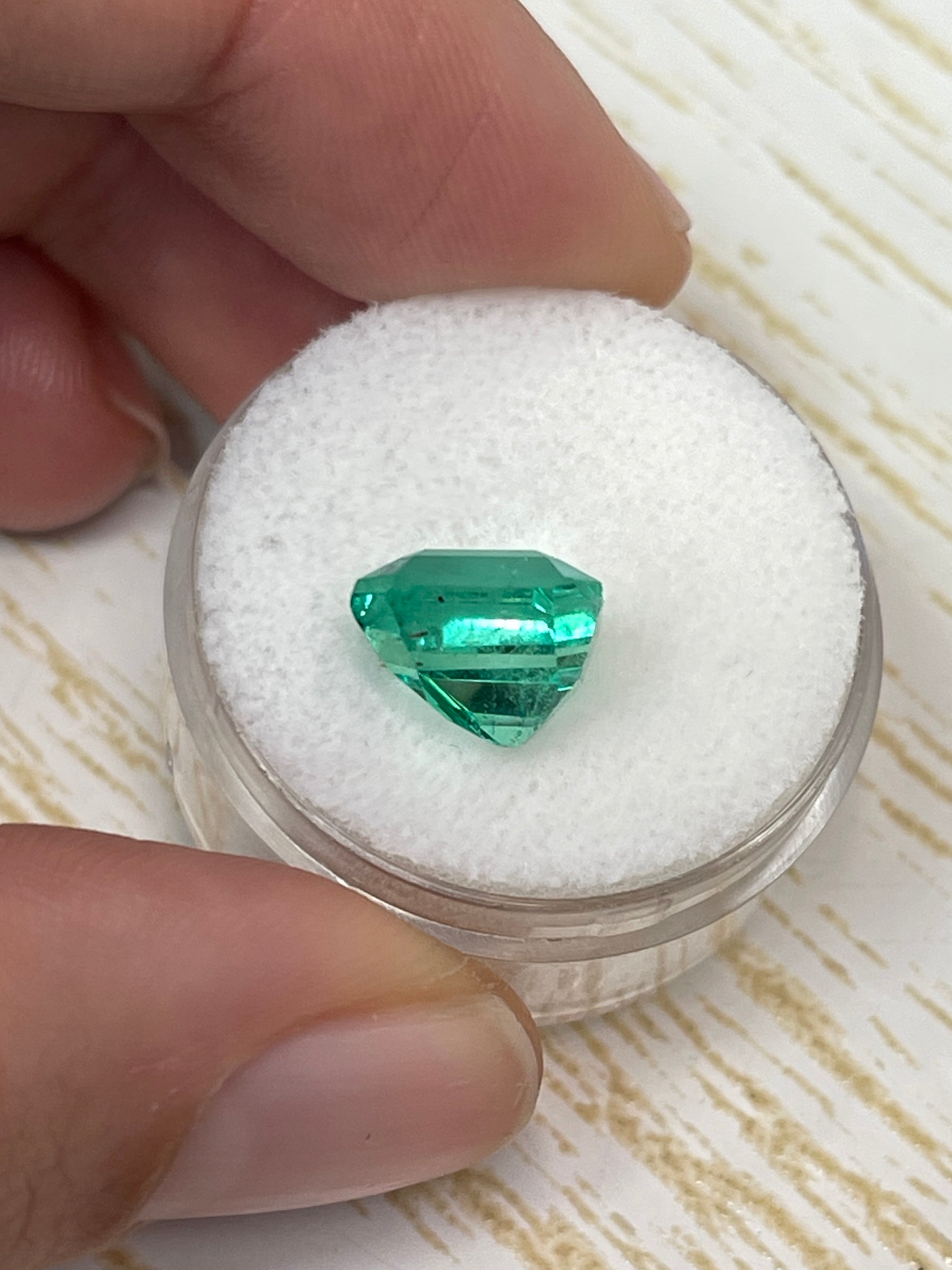 4.53 Carat 10x10 Vibrant Loose Colombian Emerald-Asscher Cut - JR Colombian Emeralds