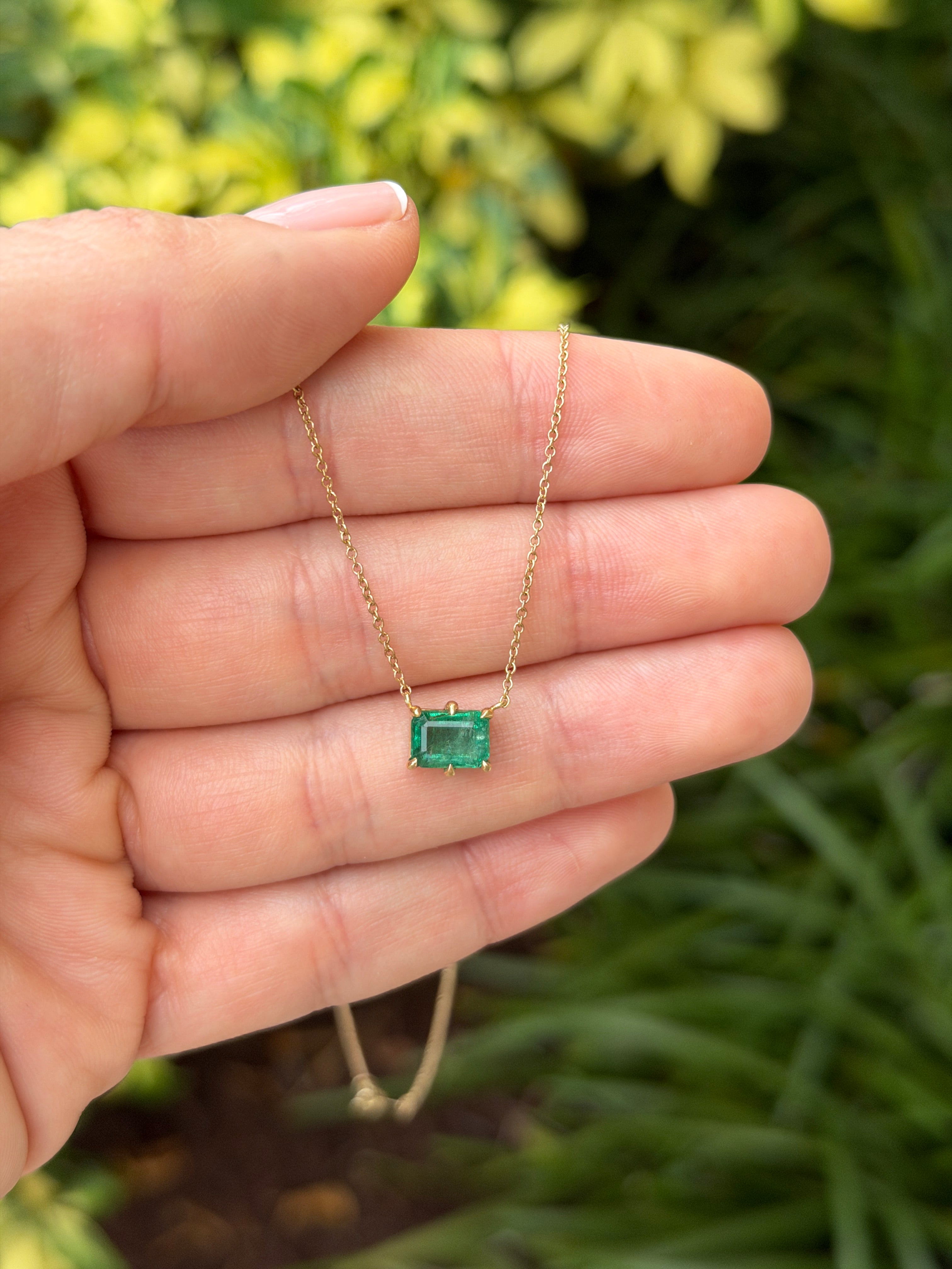 1.60 Carat East To West Multi Prong Solitaire Necklace 14K