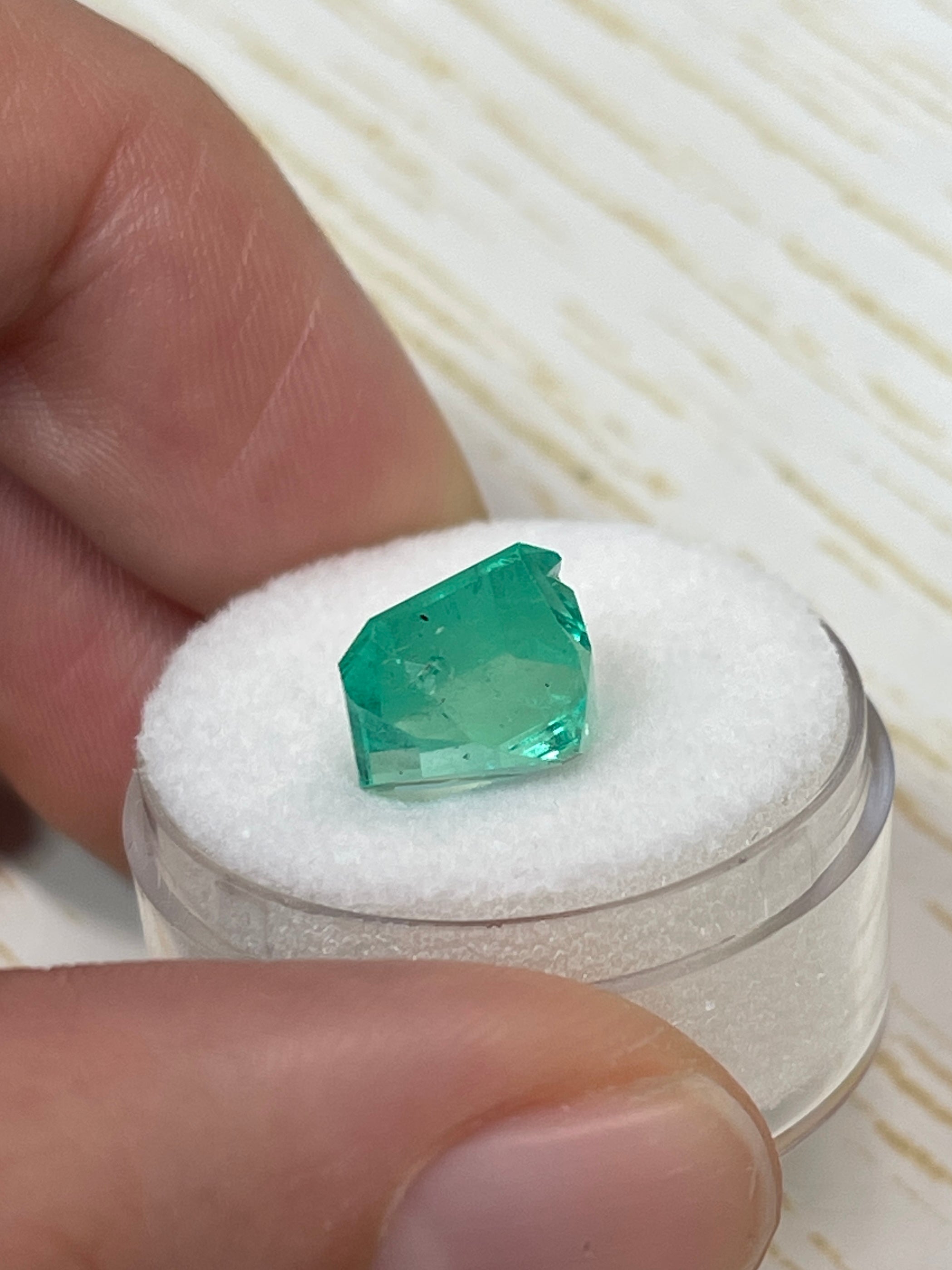 4.53 Carat 10x10 Vibrant Loose Colombian Emerald-Asscher Cut - JR Colombian Emeralds